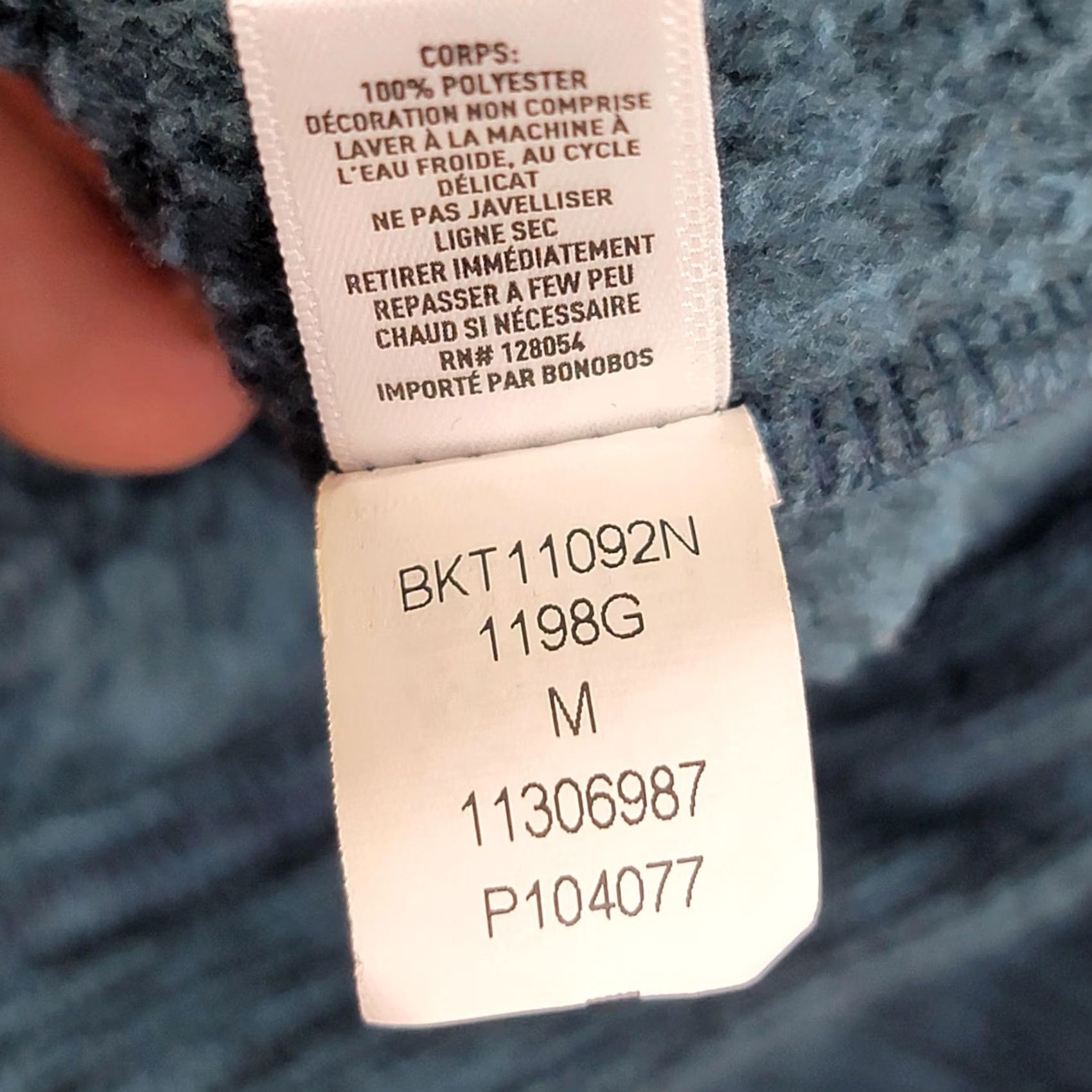 Bonobos Bonobos Sweatshirt Mens M Blue Mock Neck Half Zip Pullover Fleece with Pockets Logo Size US M / EU 48-50 / 2 - 5 Thumbnail