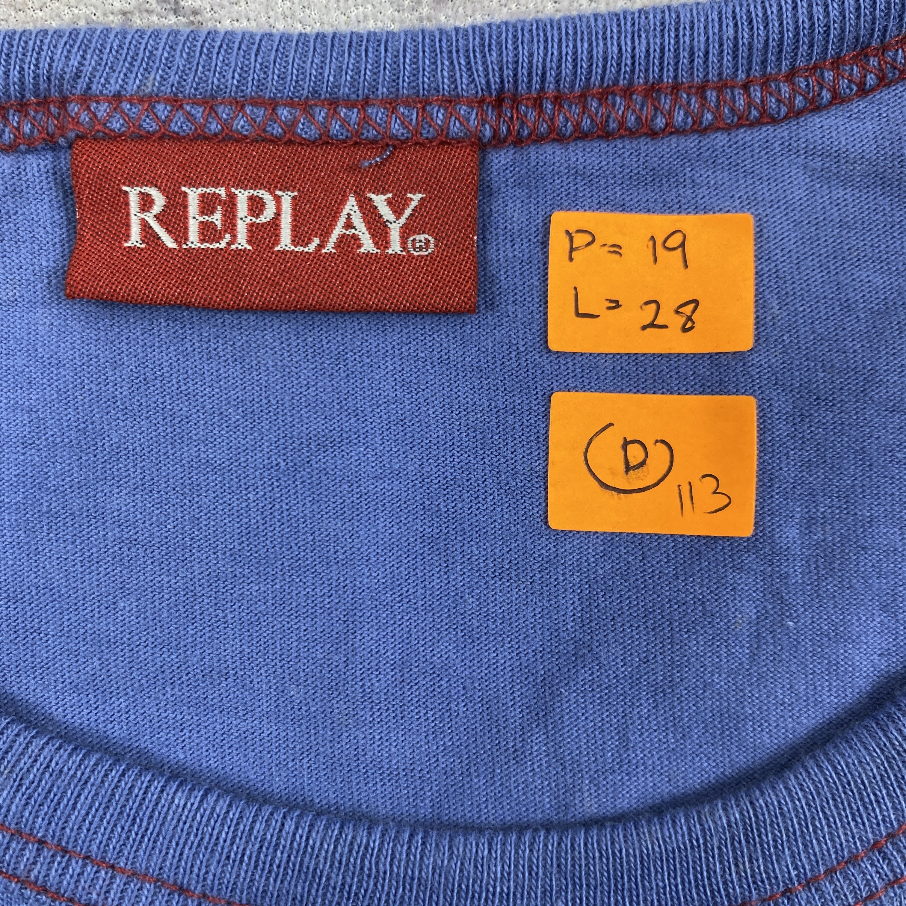 Replay Replay Milano Spell Out Ringer Medium Tshirt -D113 Size US M / EU 48-50 / 2 - 4 Thumbnail