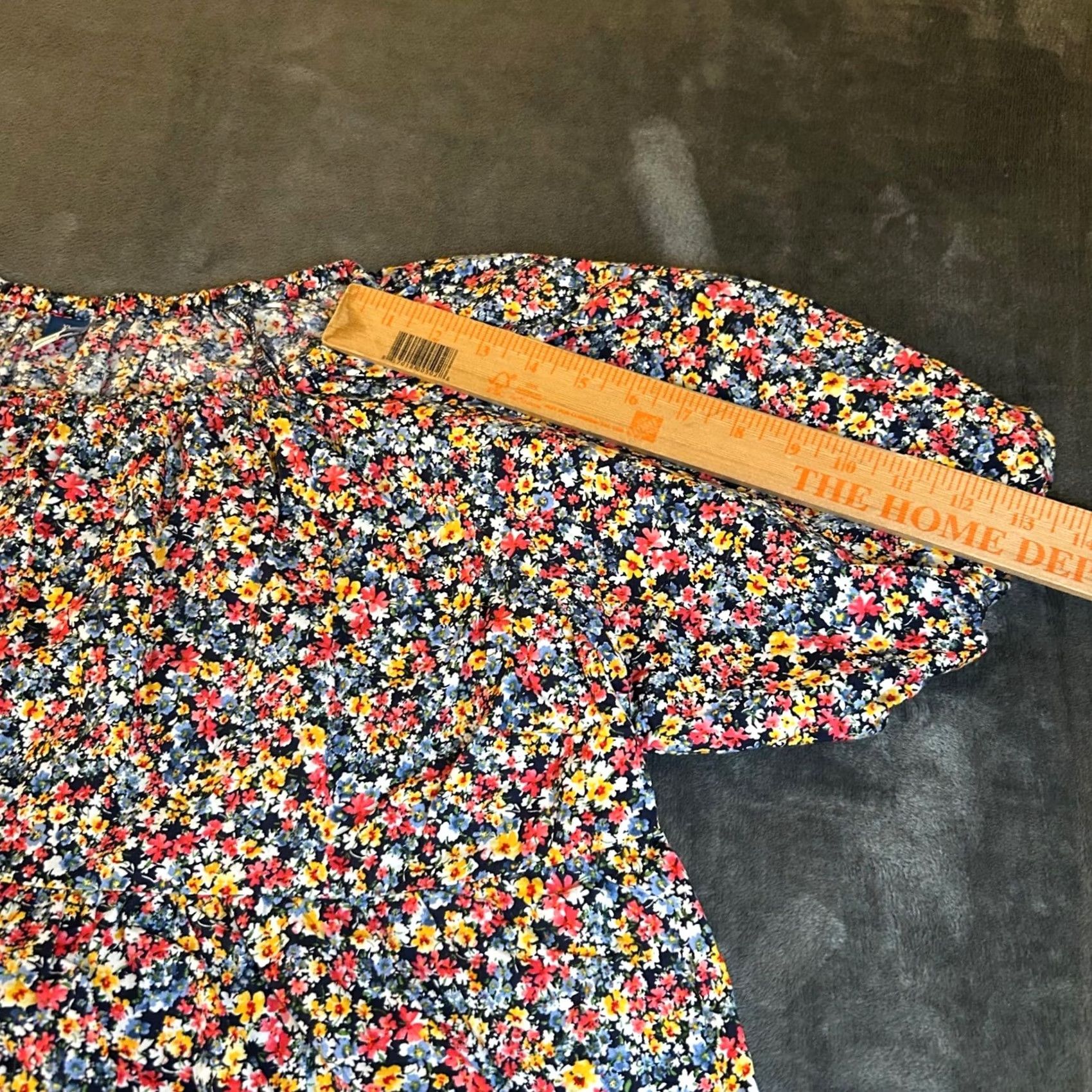 Old Navy Old Navy Multicolor Floral Print Short Sleeve Blouse Womens XL Blouse Tunic Lightweight Cotton Casual Top Size XL / US 12-14 / IT 48-50 - 7 Thumbnail