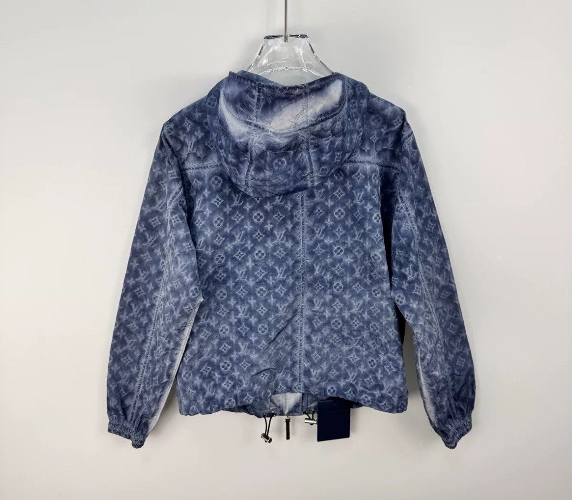 Louis Vuitton Blue gray full printed logo hooded jacket