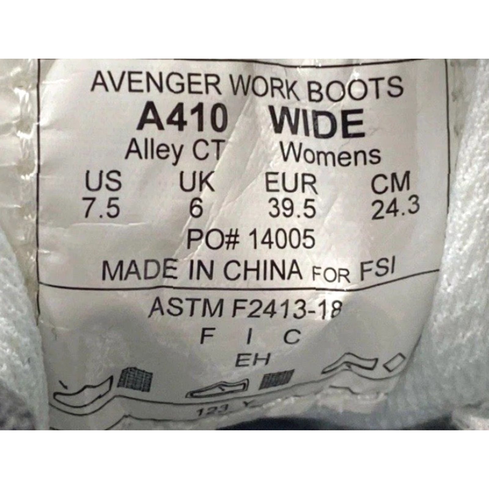Vintage Avenger Sneakers Adult 7.5 Wide Black Alley A410 CT Slip Resistant Womens Size US 8 / IT 38 - 8 Thumbnail