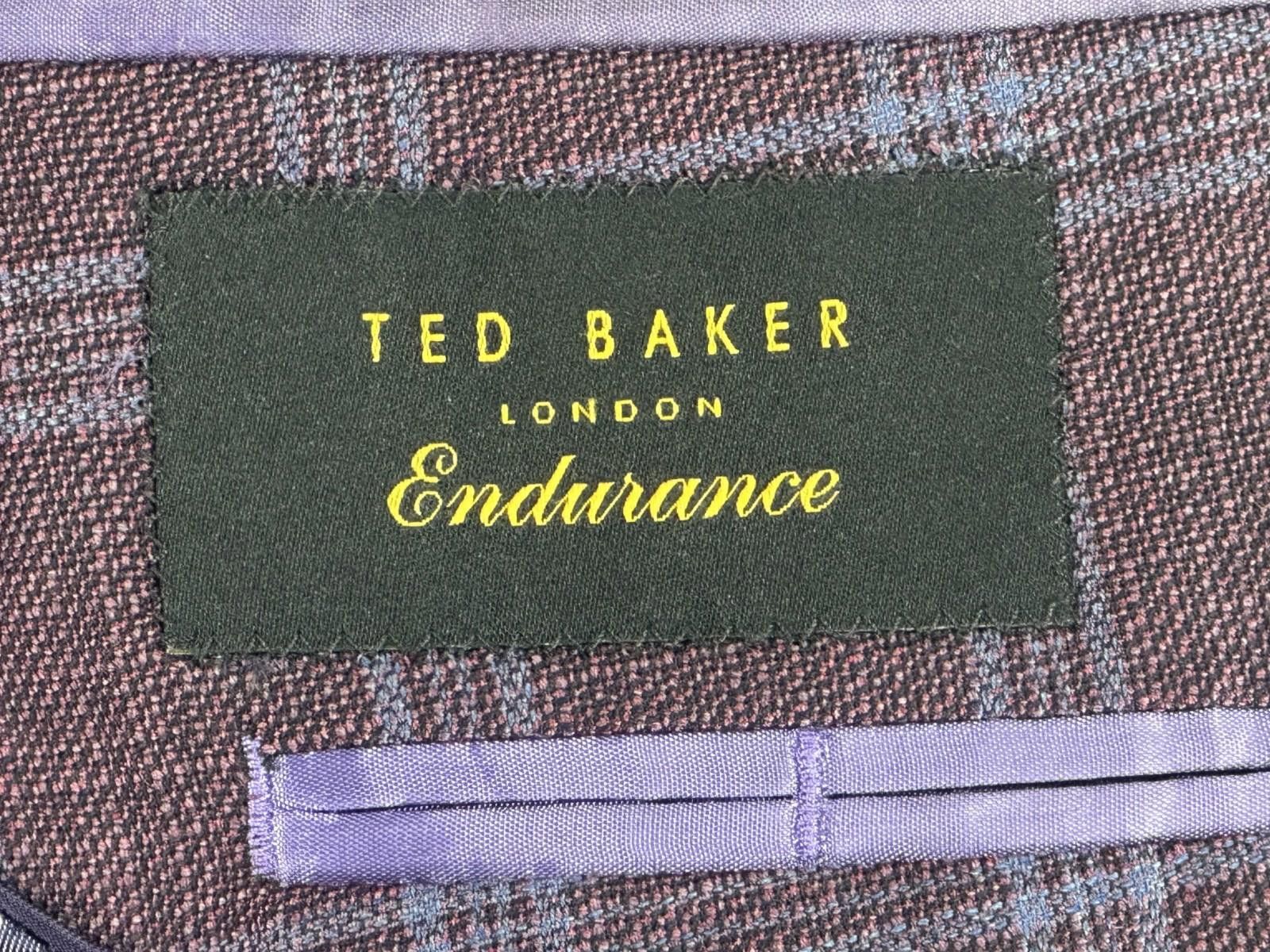 Ted Baker Ted Baker Men 44 Purple Endurance Single Breasted Sport Coat Size 44R - 10 Thumbnail