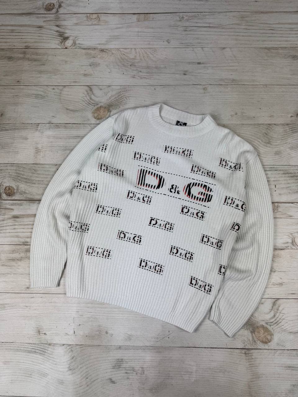 Dolce & Gabbana Vintage Dolce Gabbana Sweater Knit Big Logo Ribbed 90s Size US L / EU 52-54 / 3 - 1 Thumbnail