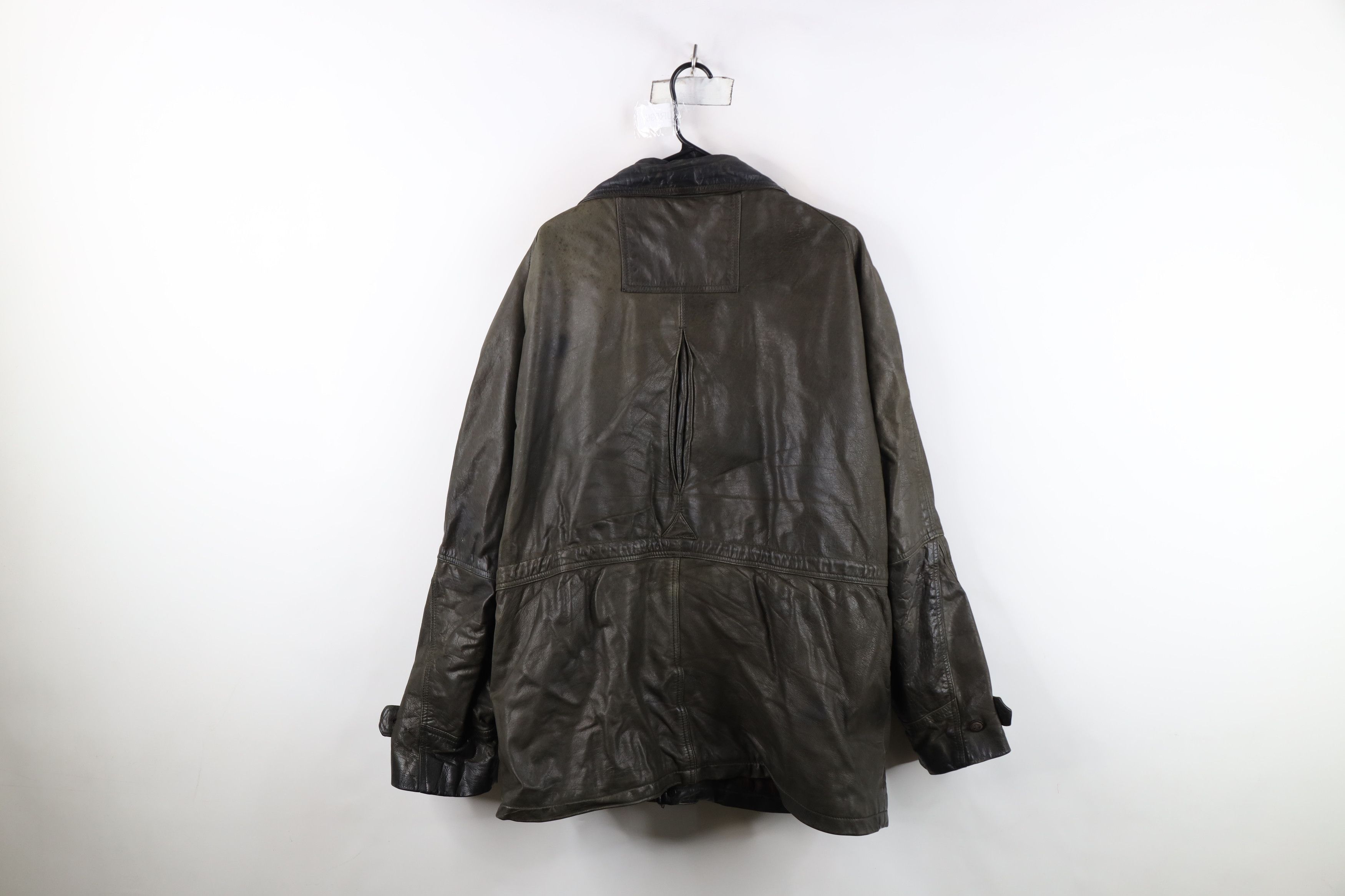 Vintage Vintage 90s Streetwear Lined Leather Chore Barn Jacket Size US XXL / EU 58 / 5 - 15 Thumbnail