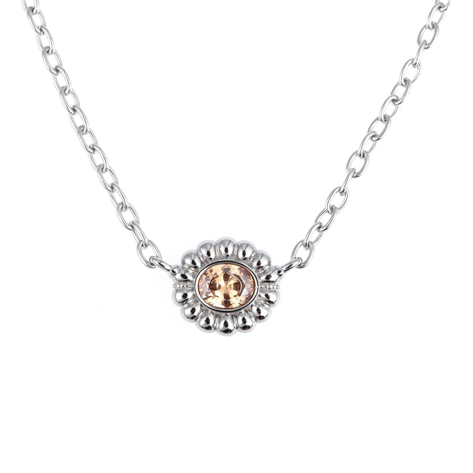 Jewelry Diamond Pendant Necklace – Round Gem, Layered Chain Size ONE SIZE - 7 Thumbnail