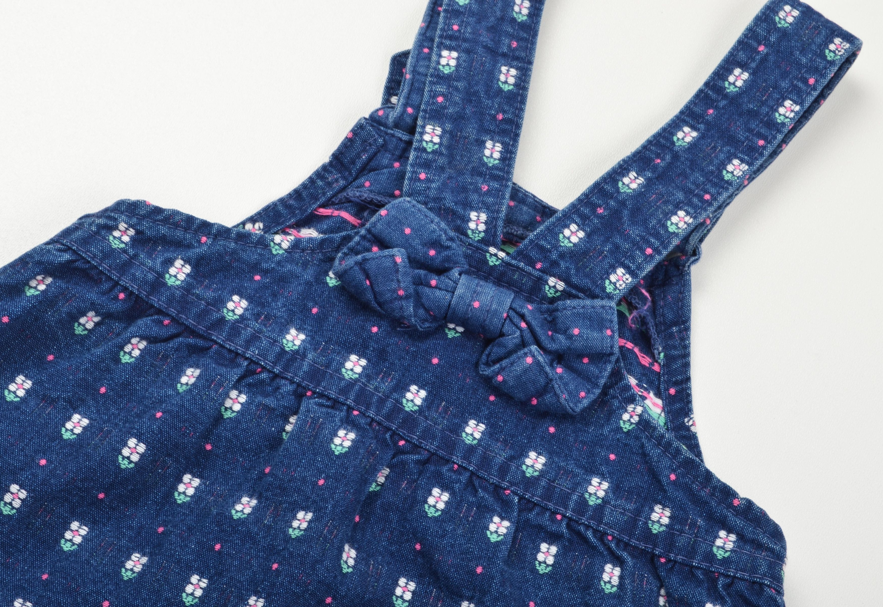 Oshkosh Vintage Oshkosh B’gosh Baby Flowers Denim Overalls Dress Size XXS / US 00 / IT 34 - 8 Thumbnail