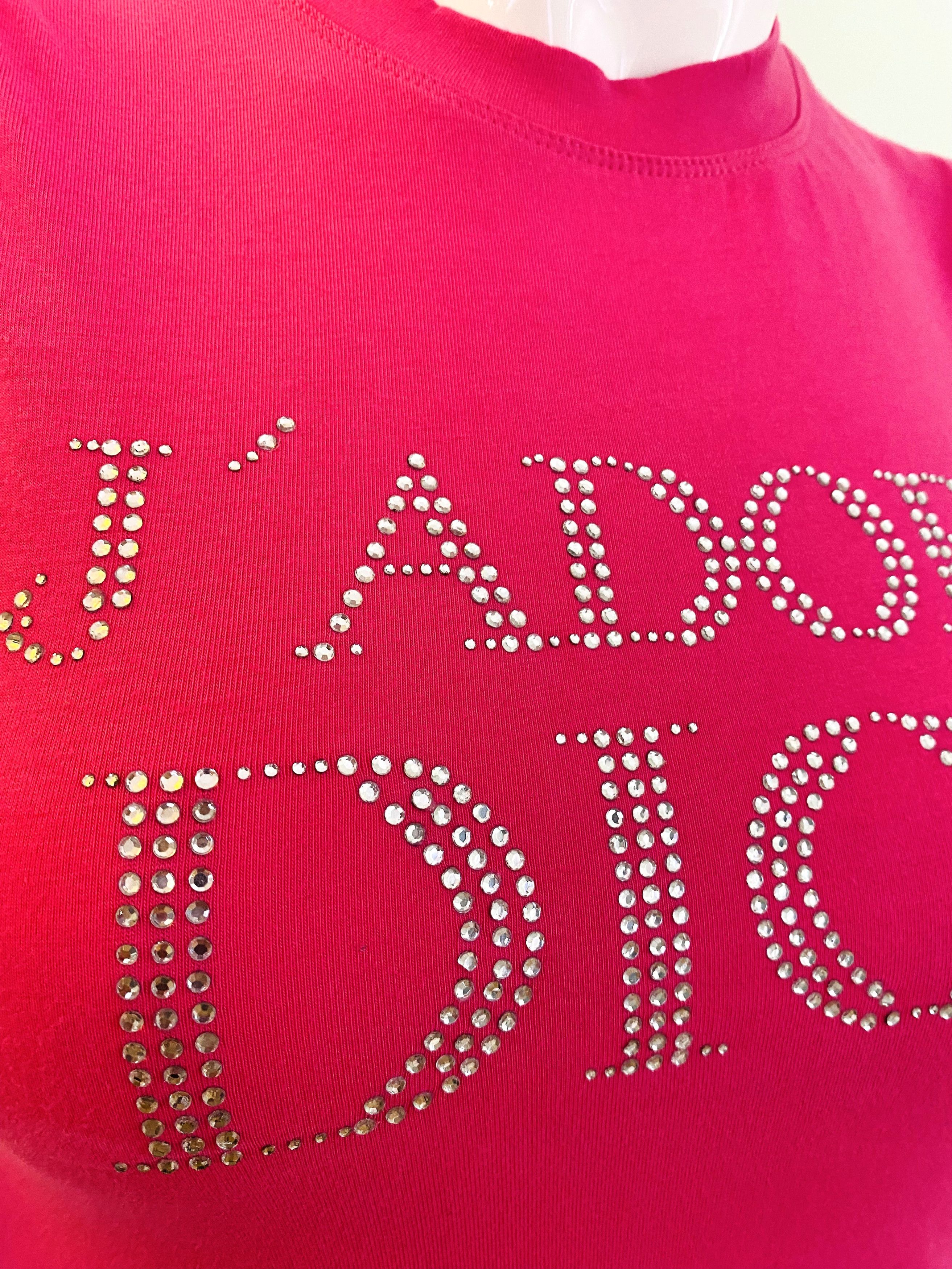Dior Christian Dior 1947 J'adore Strass Rhinestone Pink Tee Top Size S / US 4 / IT 40 - 4 Thumbnail
