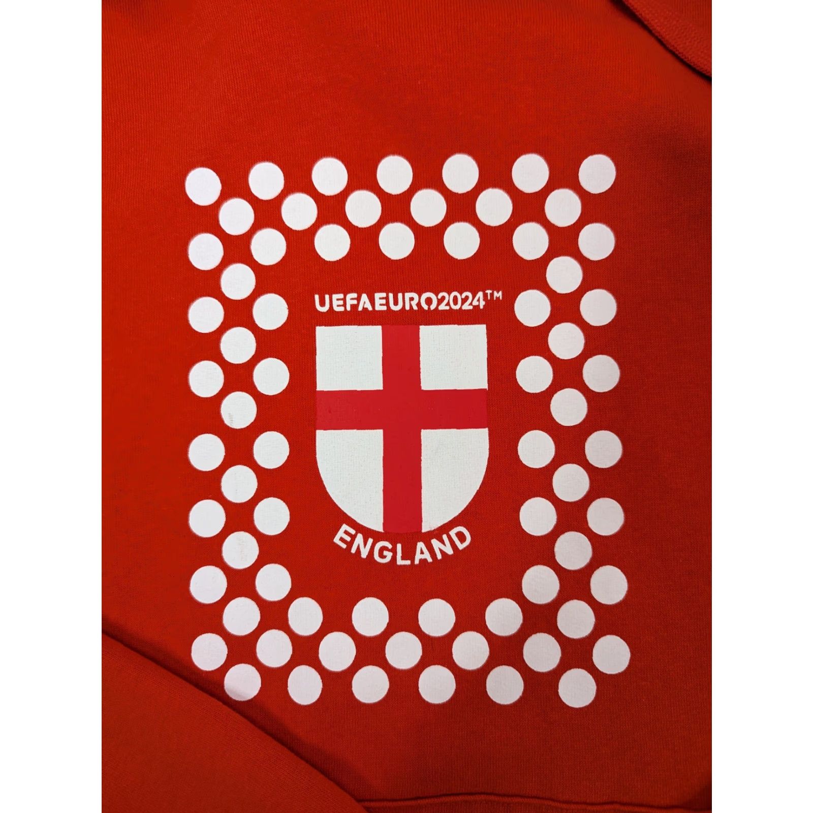 George UEFA Euro 2024 Hoodie England Red Orange Adult M Pullover Soccer Soccer UK England Hooded Pockets Mens Size US M / EU 48-50 / 2 - 2 Thumbnail