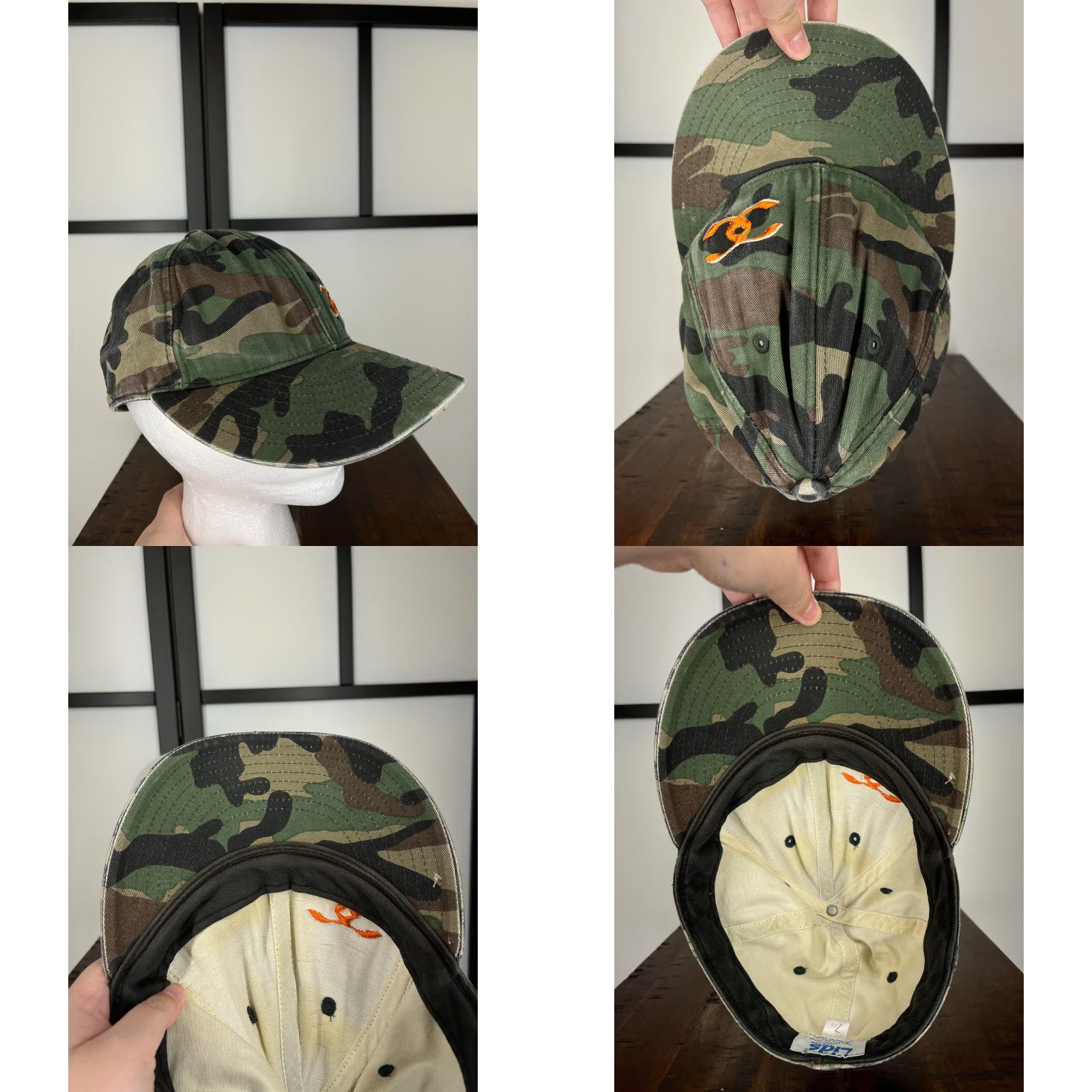 Lids LIDS Conviction Hat Cap Fitted Adult 7 1/8 Green Camo 100% Cotton Twill Baseball Cap Men Mens Size ONE SIZE - 8 Thumbnail