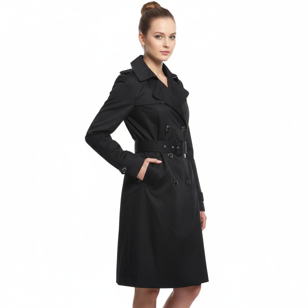 Coach Coach 1941 Navy Blue Collared Knee Length Trench Coat,XS/US2 Size XS / US 0-2 / IT 36-38 - 1 Thumbnail