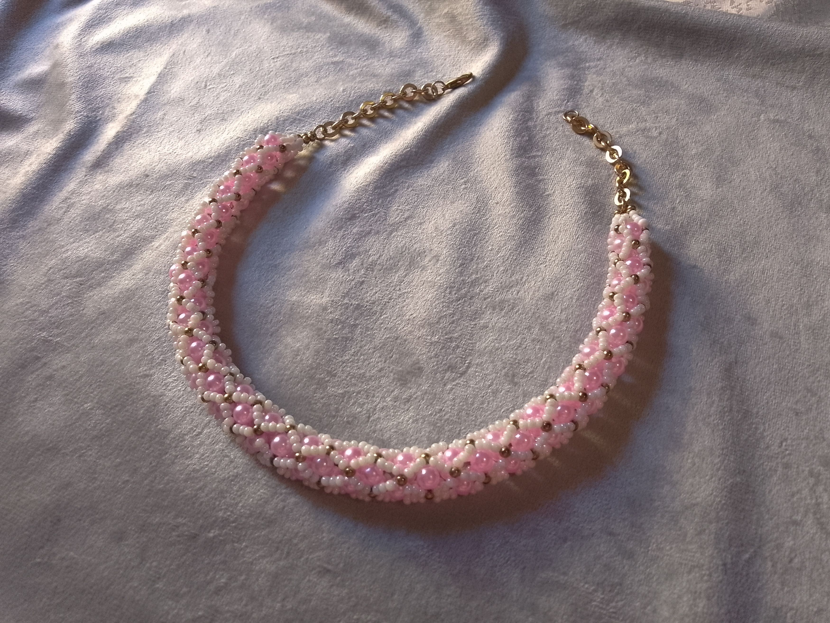 Handmade Necklace. Vintage style Pearls Pink Tubular Elegant Size ONE SIZE - 7 Thumbnail