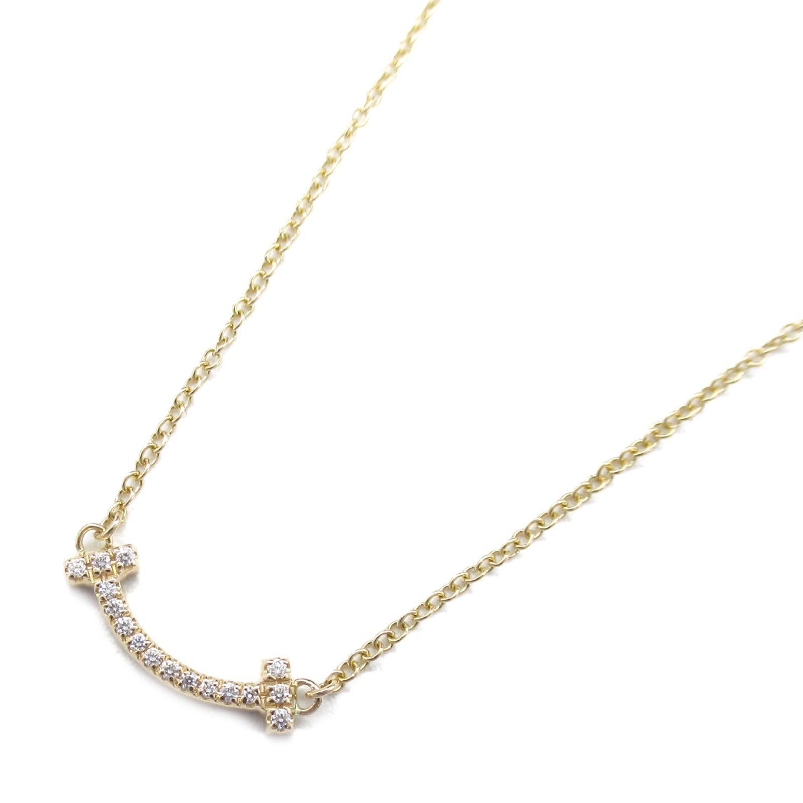 Tiffany & Co. Tiffany Co T-Smile Mini Diamond Necklace K18Pg (Pink Gold) Clear Size ONE SIZE - 1 Thumbnail