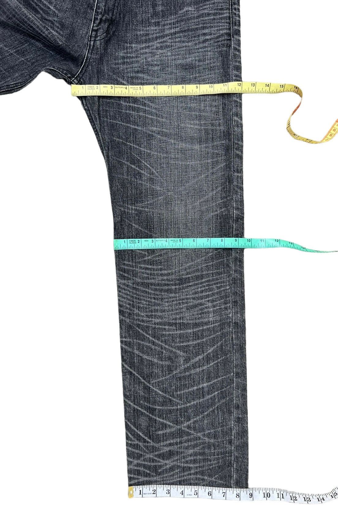 Lad Musician Vintage LAD MUSICIAN Japan Striped Fade Black Denim Jeans Size US 33 - 4 Thumbnail