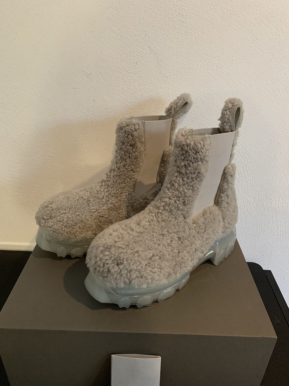 Rick Owens Gray Beatle Bozo Tractor Boots Size US 9 / IT 39 - 7 Thumbnail