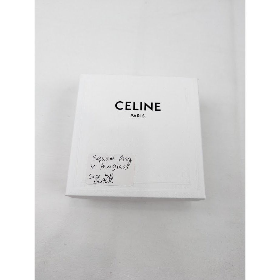 Celine o1rshd1 Size: 58 / Square Ring in Pexiglass in Black Size ONE SIZE - 11 Thumbnail