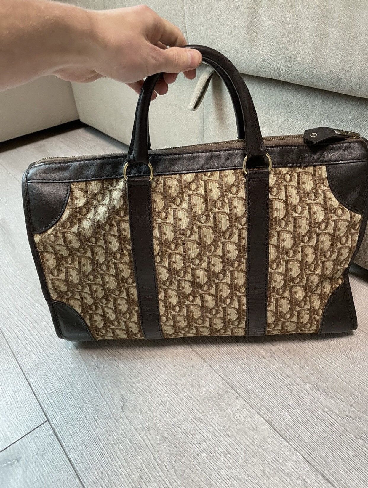 Dior × Vintage Christian Dior 90s vintage travel hand bag Oblique Monogram Size ONE SIZE - 4 Thumbnail