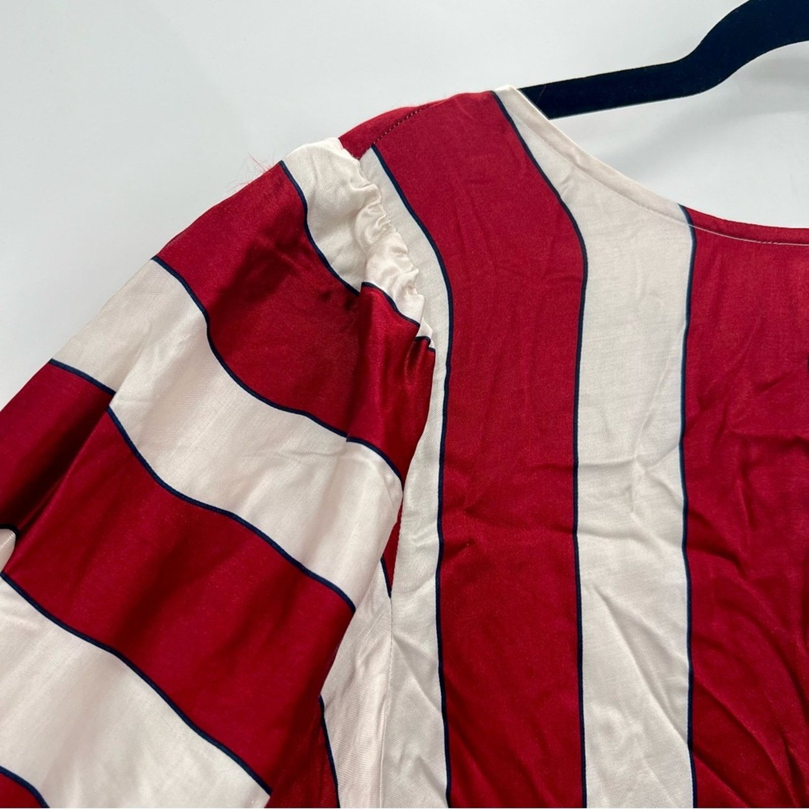 Anthropologie Anthropologie Maeve Maria Striped Blouse Top Puff Sleeve 10 Size L / US 10 / IT 46 - 9 Thumbnail