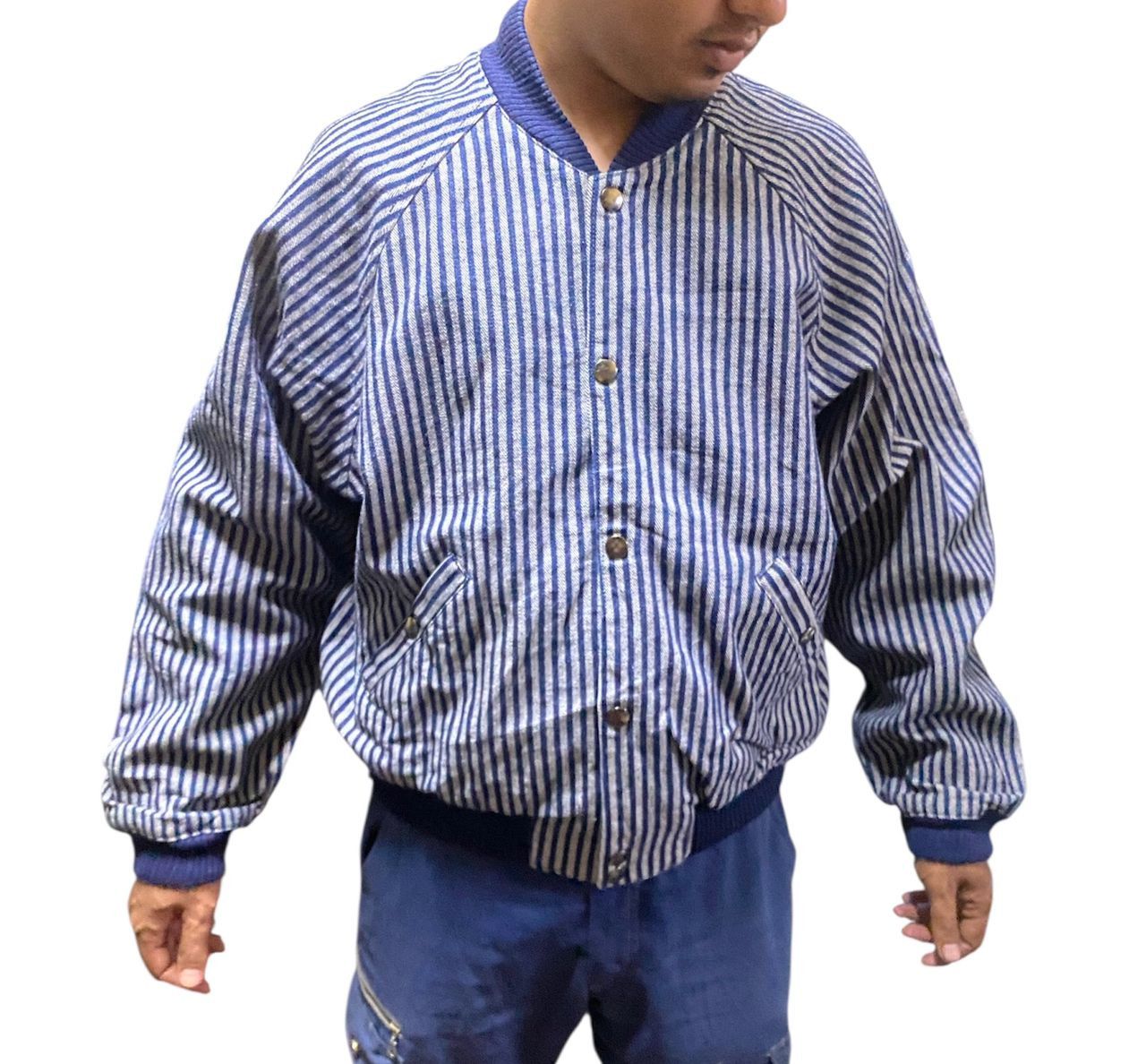 Japanese Brand × Vintage Vintage pineapple county stripe denim snap button jacket Size US M / EU 48-50 / 2 - 1 Thumbnail