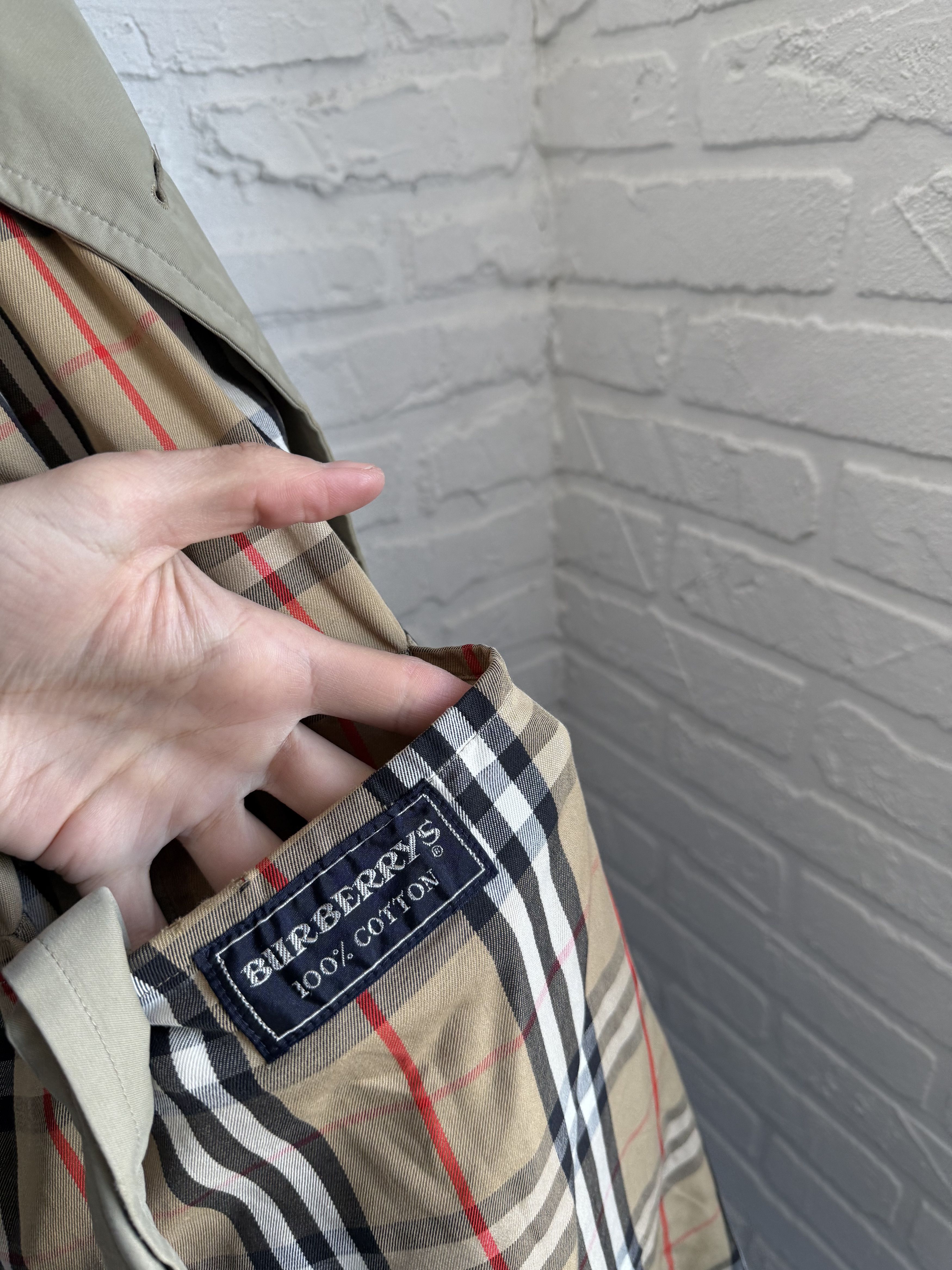 Burberry Vintage 80s Burberrys double breasted nova check trench coat Size US L / EU 52-54 / 3 - 5 Thumbnail