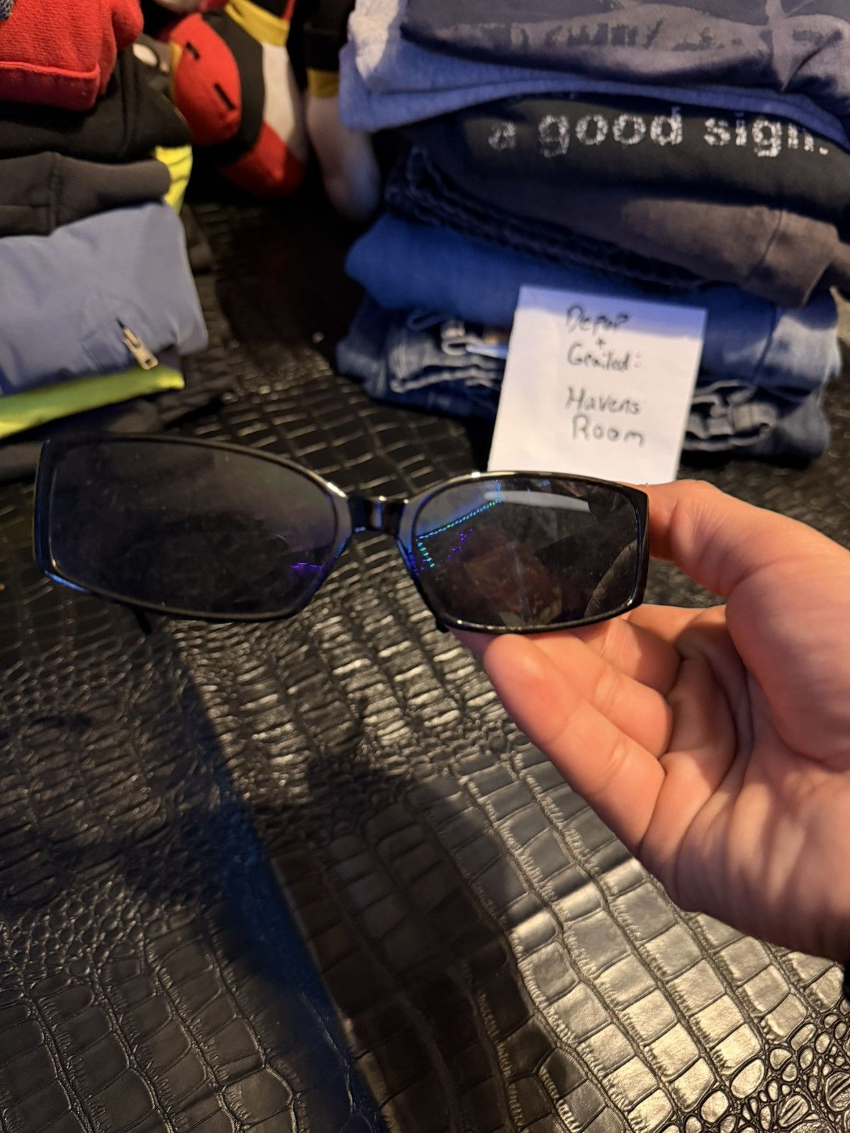 Other Black Rectangular Sunglasses – Minimalist Streetwear Style Size ONE SIZE - 3 Thumbnail