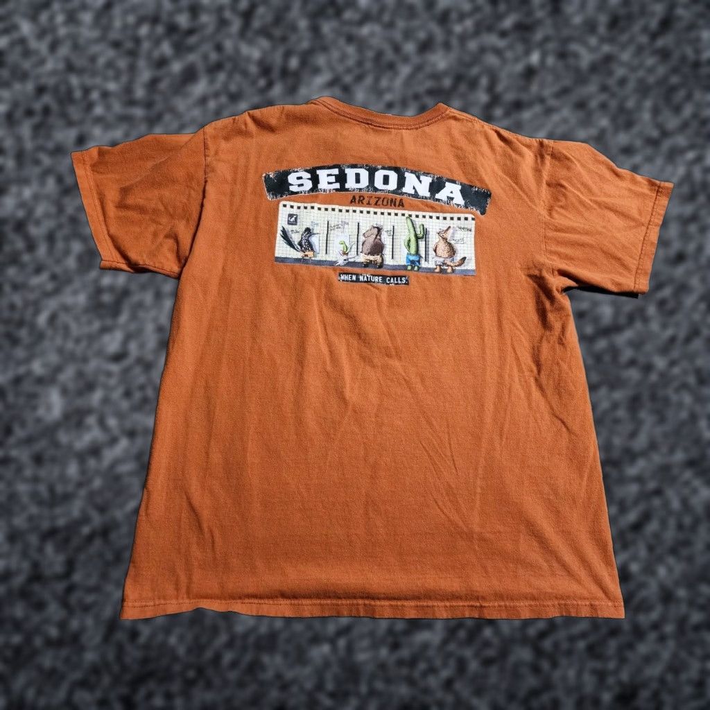 Vintage The Duck Co Arizona Nature Calls Funny T-Shirt Mens XL Orange Distressed Size US XL / EU 56 / 4 - 1 Thumbnail
