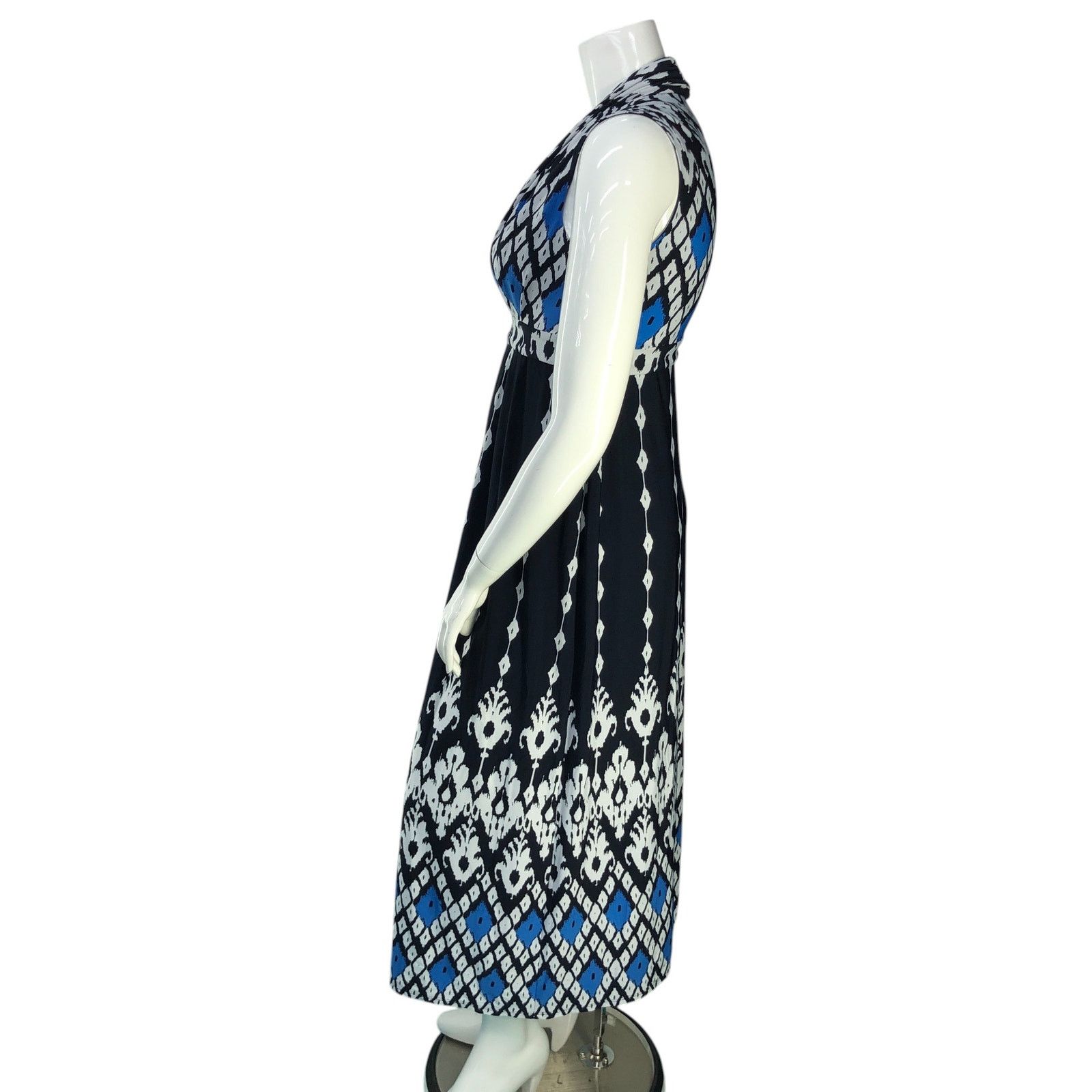 Chicos Chicos Size 1 US 8 Dress Maxi Sleeveless Ikat Stretch Blue Size M / US 6-8 / IT 42-44 - 5 Thumbnail