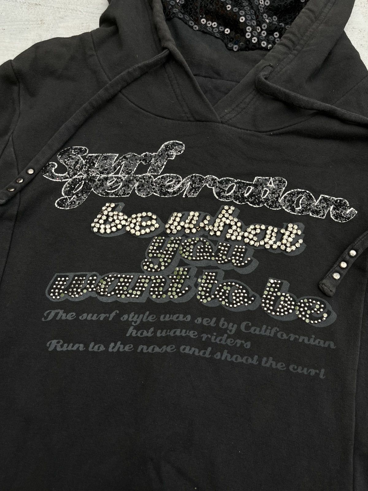 If Six Was Nine × Japanese Brand × Le Grande Bleu (L.G.B.) SURF GENERATION STUDED POEM HOODIE Size US S / EU 44-46 / 1 - 6 Thumbnail