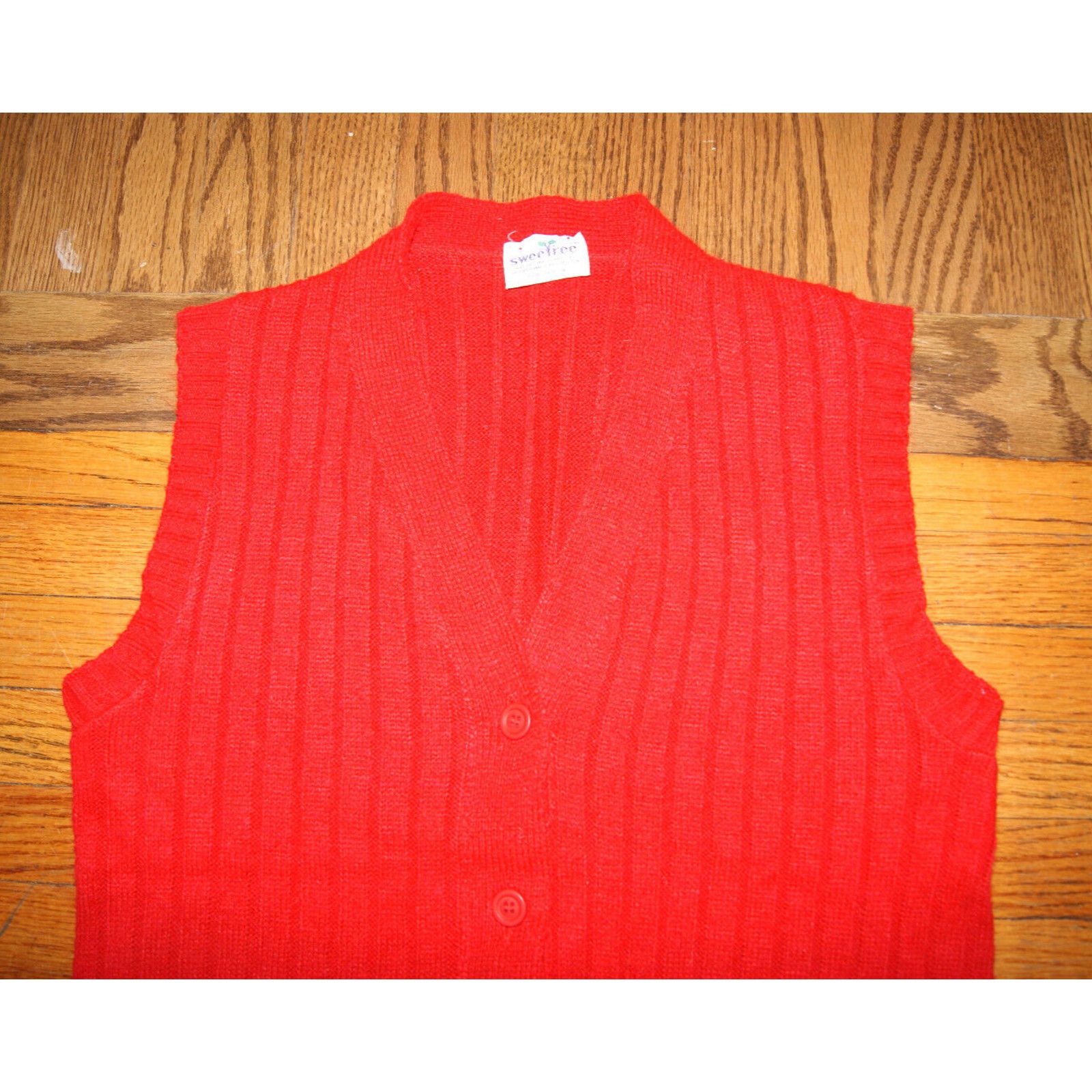 Other VTG Sweetree Red Cardigan Sweater Vest Pockets Womens M USA Size M / US 6-8 / IT 42-44 - 2 Thumbnail