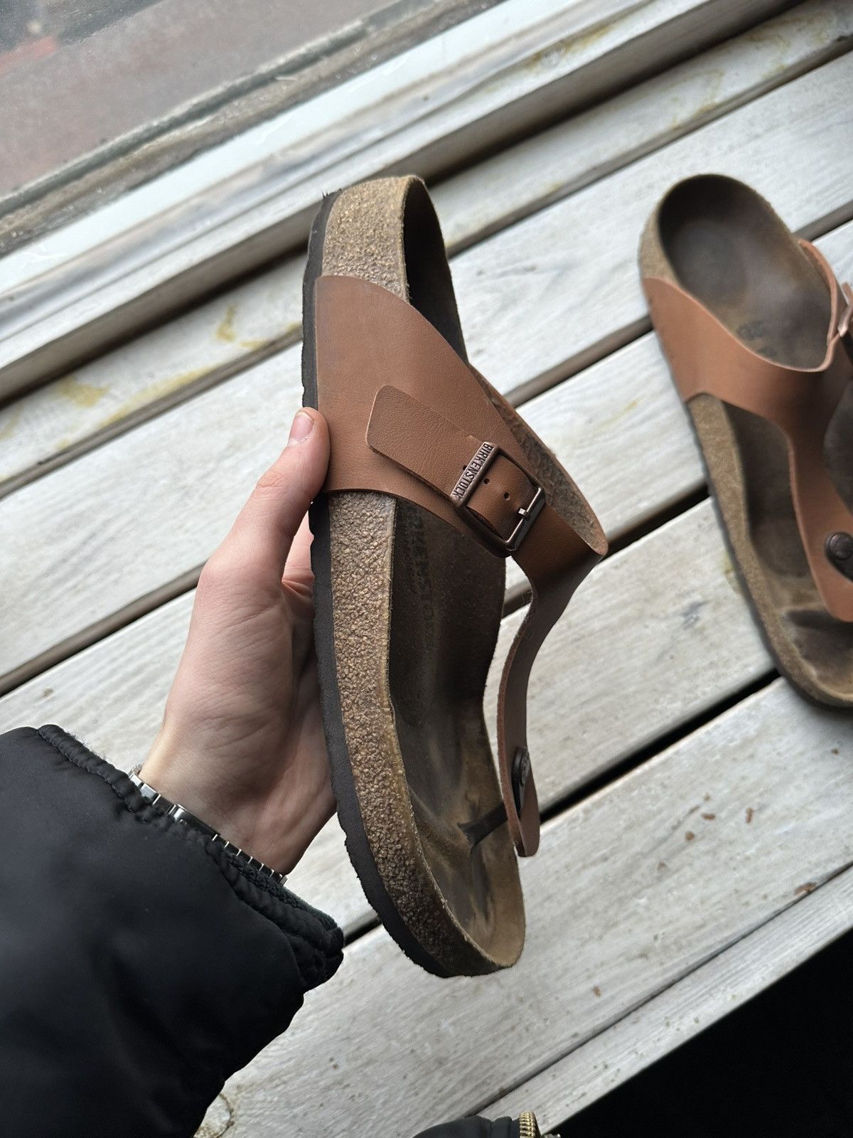 Birkenstock × If Six Was Nine 🚨Vintage Birkenstock 45 brown Luxe Sandals rare slides Size US 12 / EU 45 - 2 Thumbnail