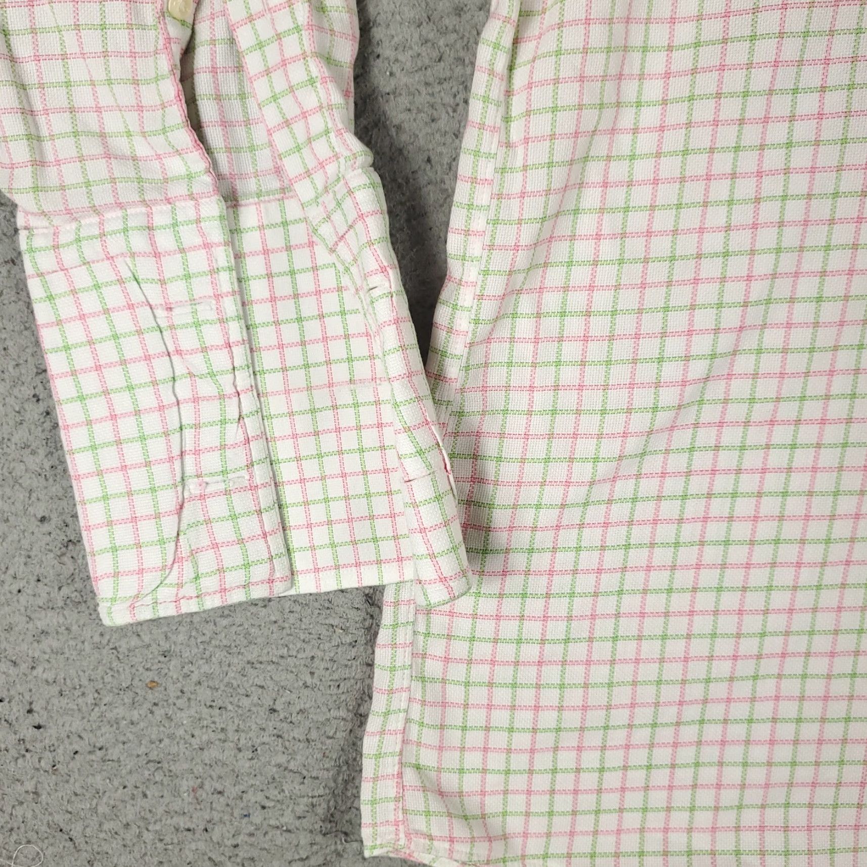 Brooks Brothers BROOKS BROTHERS Shirt Men 16 Green Pink Check French Cuff Dress Button Up Regular 100% Cotton Vintage: No Men Size 42R - 3 Thumbnail