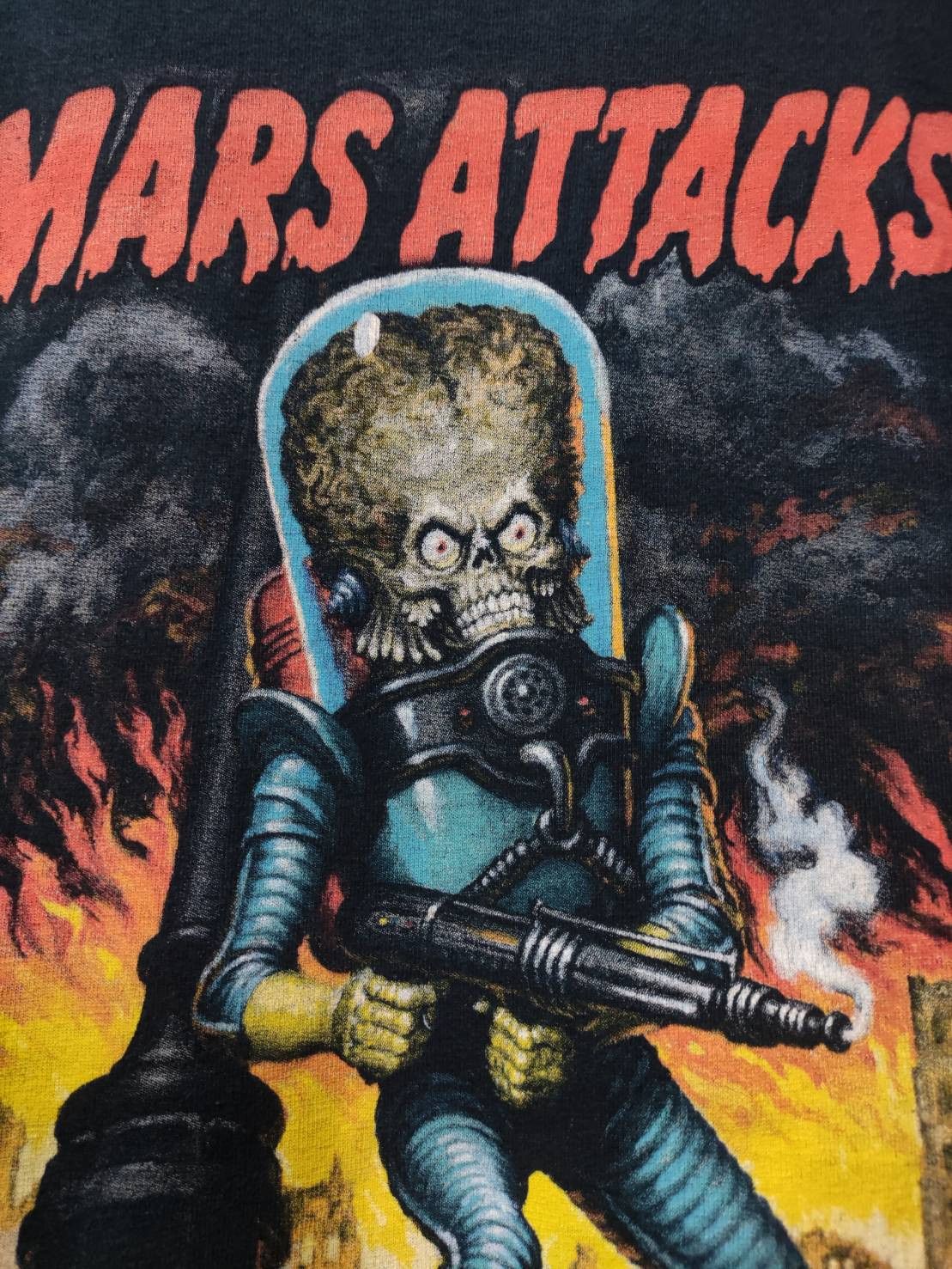 Vintage Vtg Mars Attacks! " City Destruction " Movie Promo T-Shirt Size US L / EU 52-54 / 3 - 3 Thumbnail