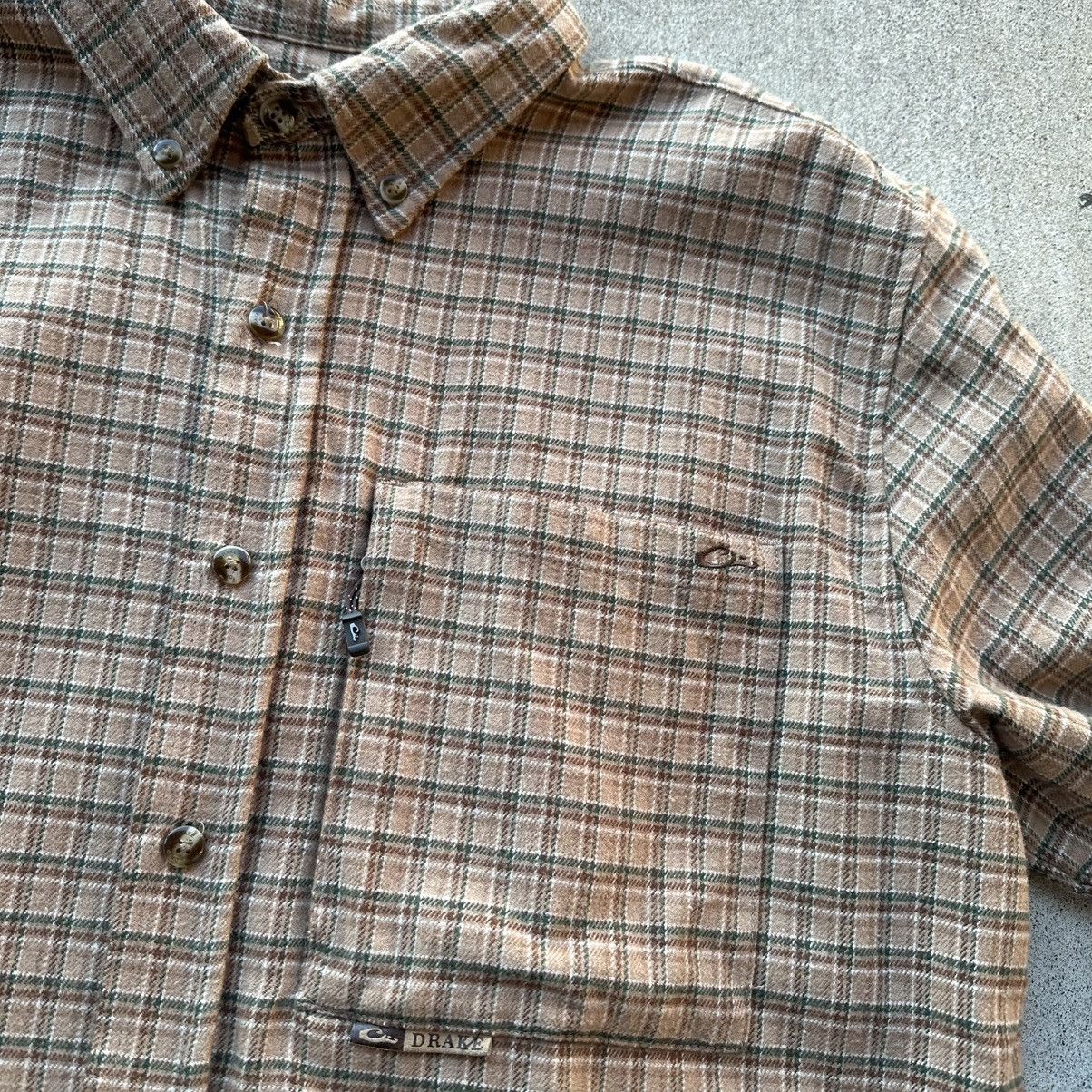 Drake Drake Waterfowl Flannel Shirt Mens Medium Khaki Tan Plaid Size US M / EU 48-50 / 2 - 2 Thumbnail