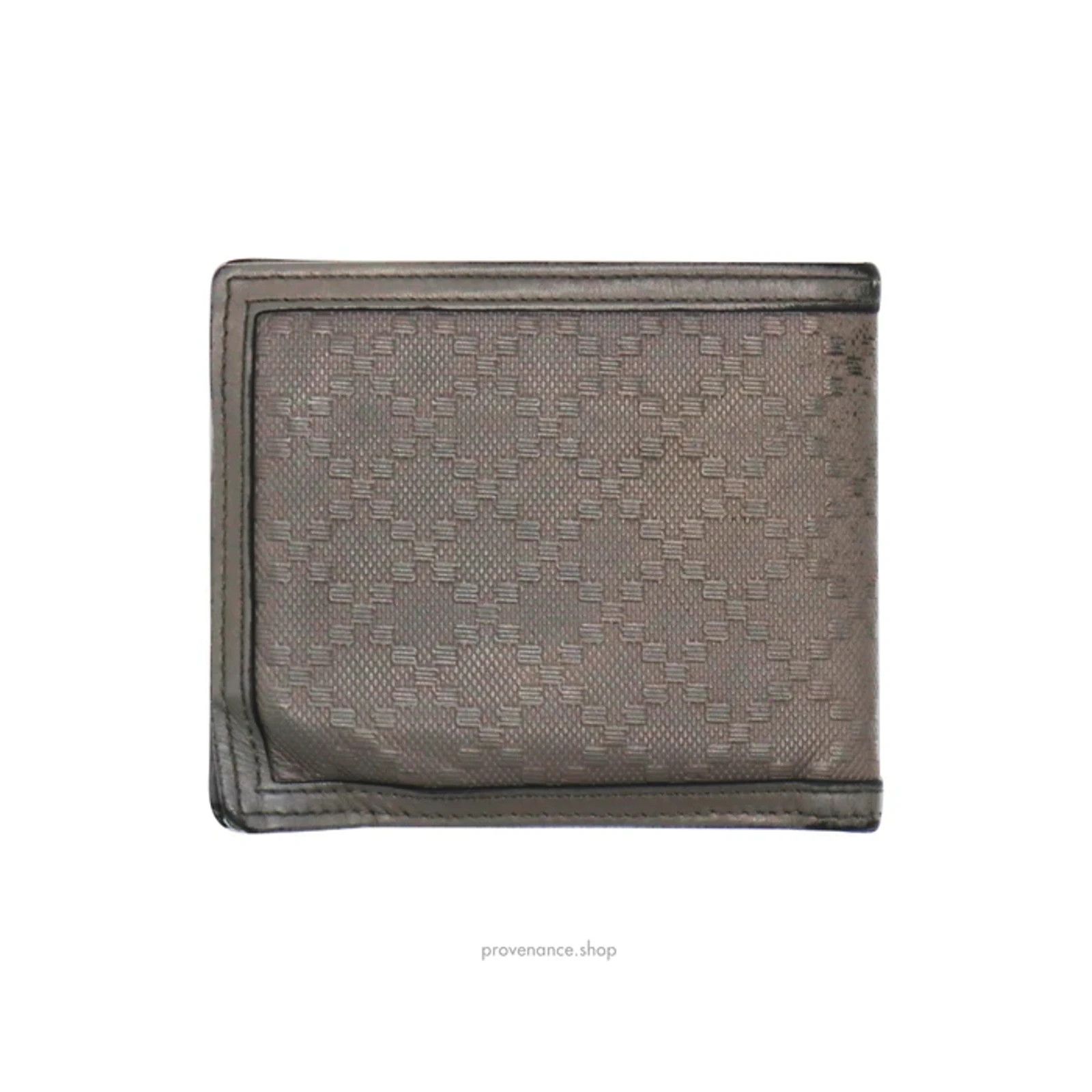 Gucci 🔴 Gucci Bifold Wallet - Grey Diamante Leather Size ONE SIZE - 7 Thumbnail