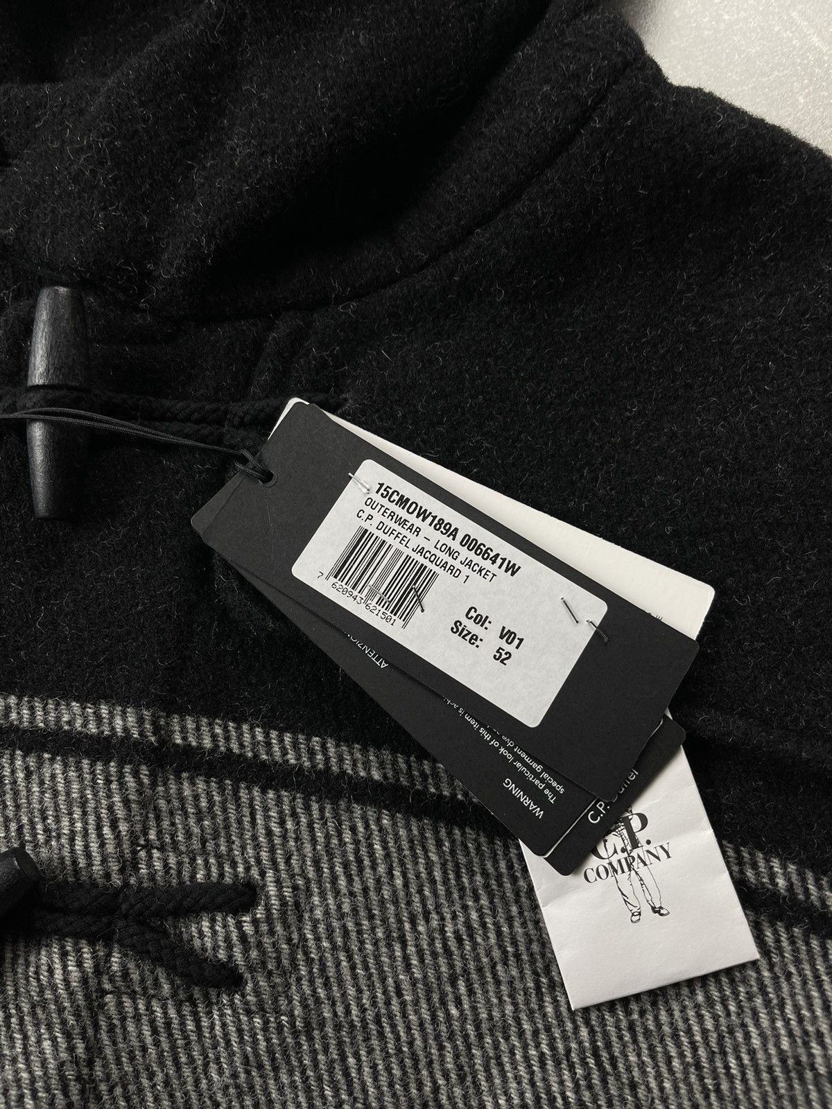 C.P. Company C.P. Company Wool C.P. Duffel Hooded Coat Black Grey Stripe Size US L / EU 52-54 / 3 - 25 Thumbnail