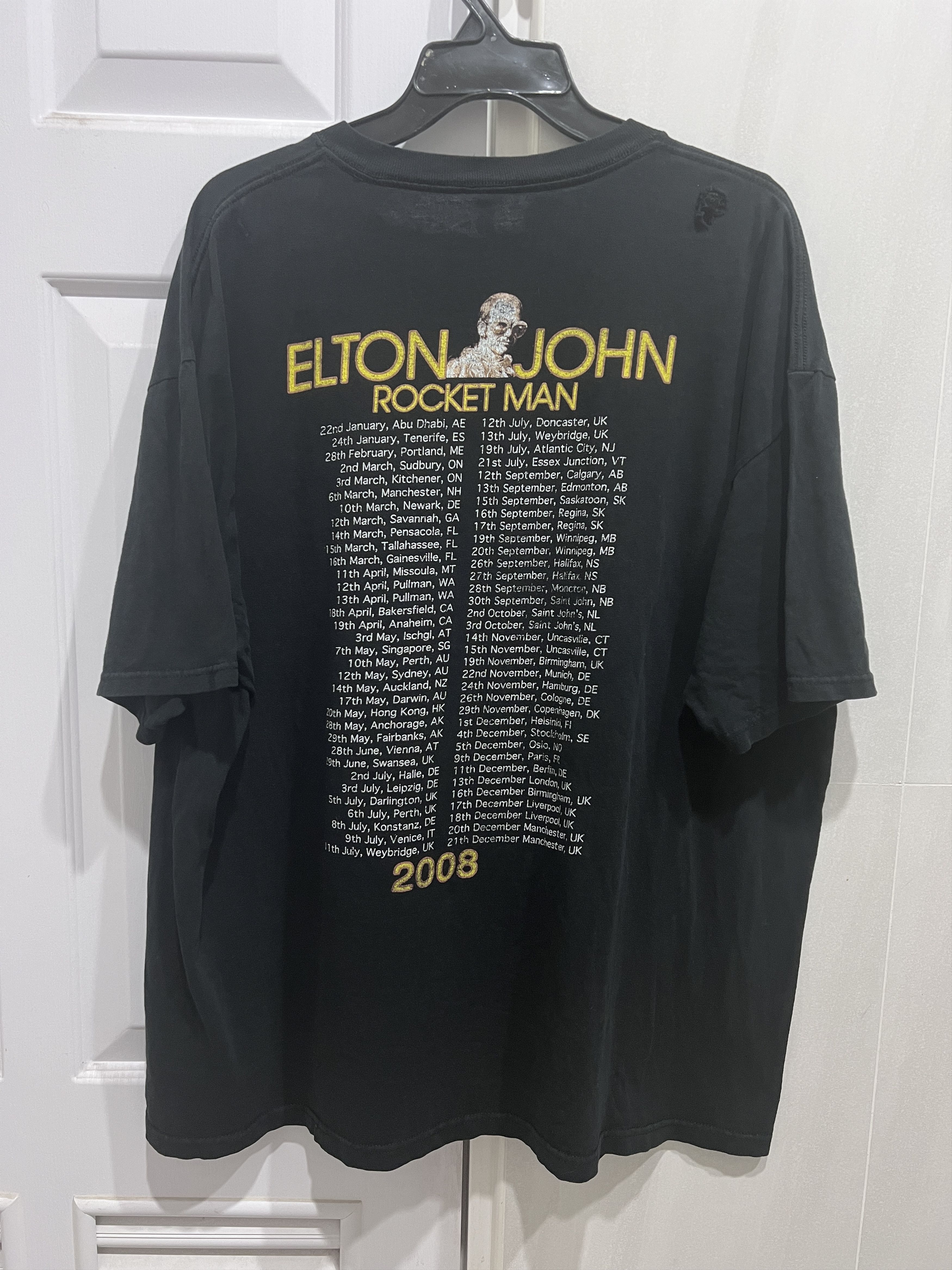 Rap Tees × Seditionaries × Vintage Vintage Y2K Elton John Rocket Man Tour Promo Tee 2XL Faded Size US XXL / EU 58 / 5 - 2 Thumbnail