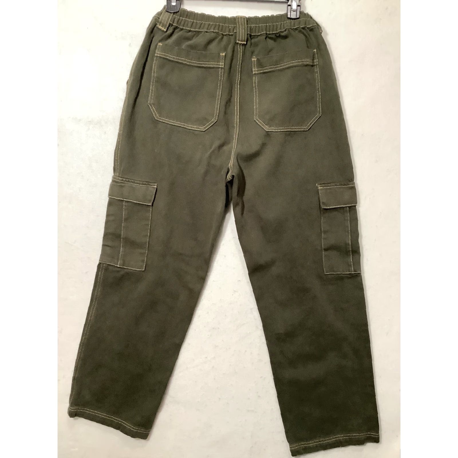 Pacsun Pacsun Cargo Pants Large Green Relaxed Fit Elastic Waist Straight Leg Women's Pants Size 36" / US 14 / IT 50 - 4 Thumbnail