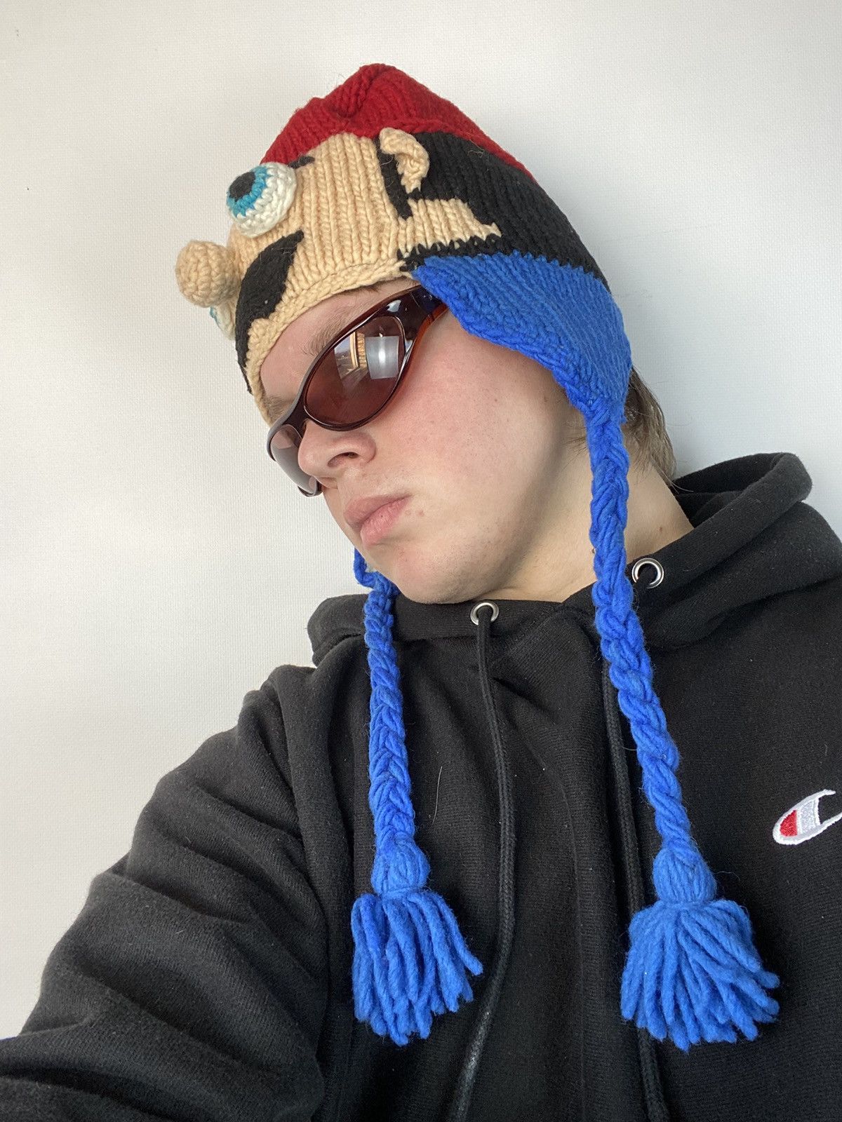 Handmade × Nintendo × Vintage Super Mario vintage 90s handmade knit beanie hat cosplay Size ONE SIZE - 3 Thumbnail