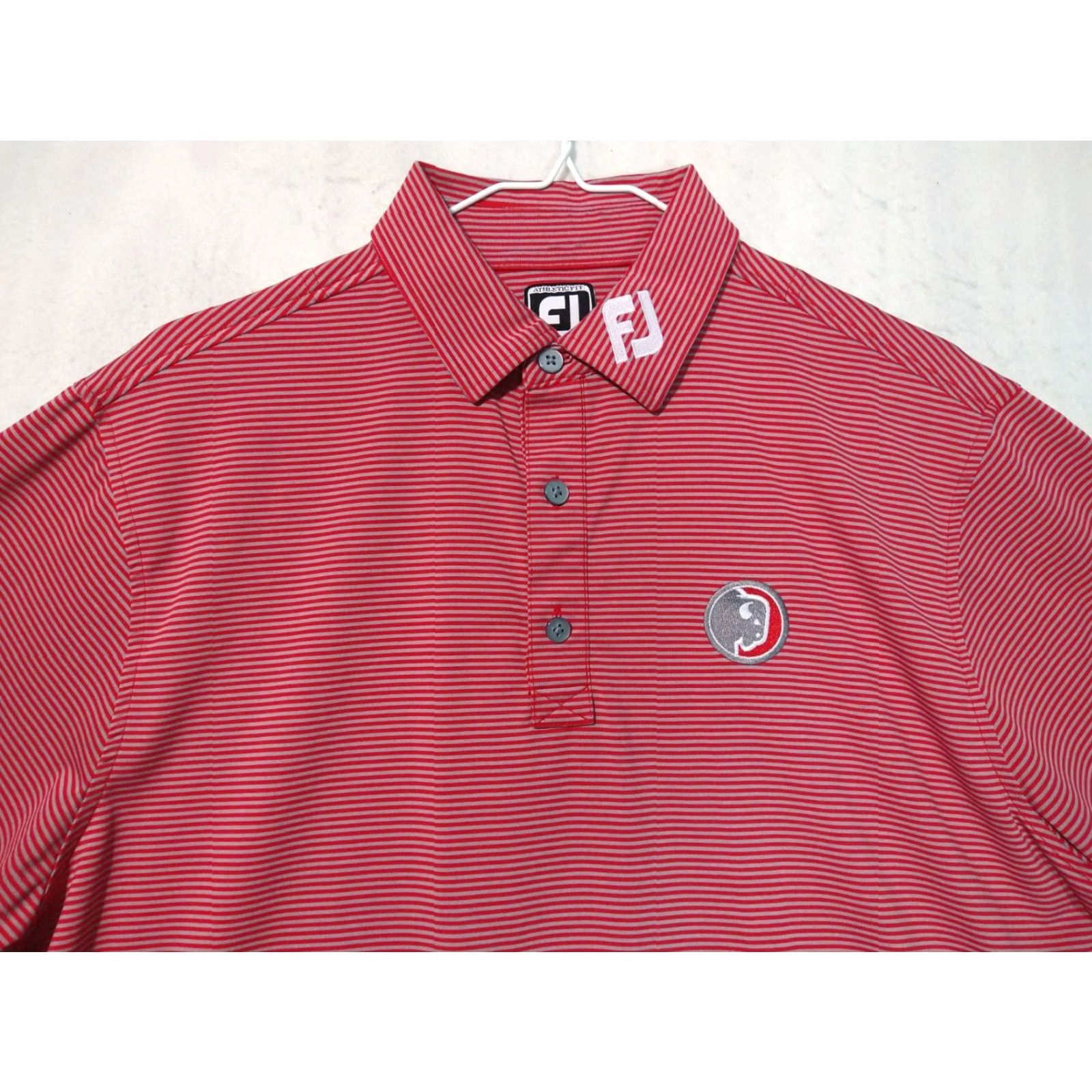 Footjoy FootJoy Polo Shirt Mens Large Gray Striped Performance Golf Athletic Fit Size US L / EU 52-54 / 3 - 3 Thumbnail