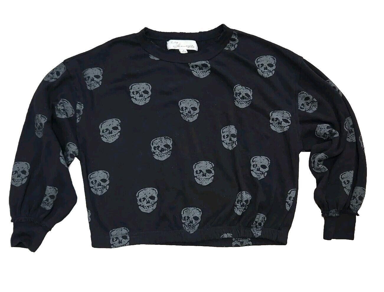 Designer Vintage Havana Sweater Medium Black Skulls Puffy sleeve Size M / US 6-8 / IT 42-44 - 1 Thumbnail