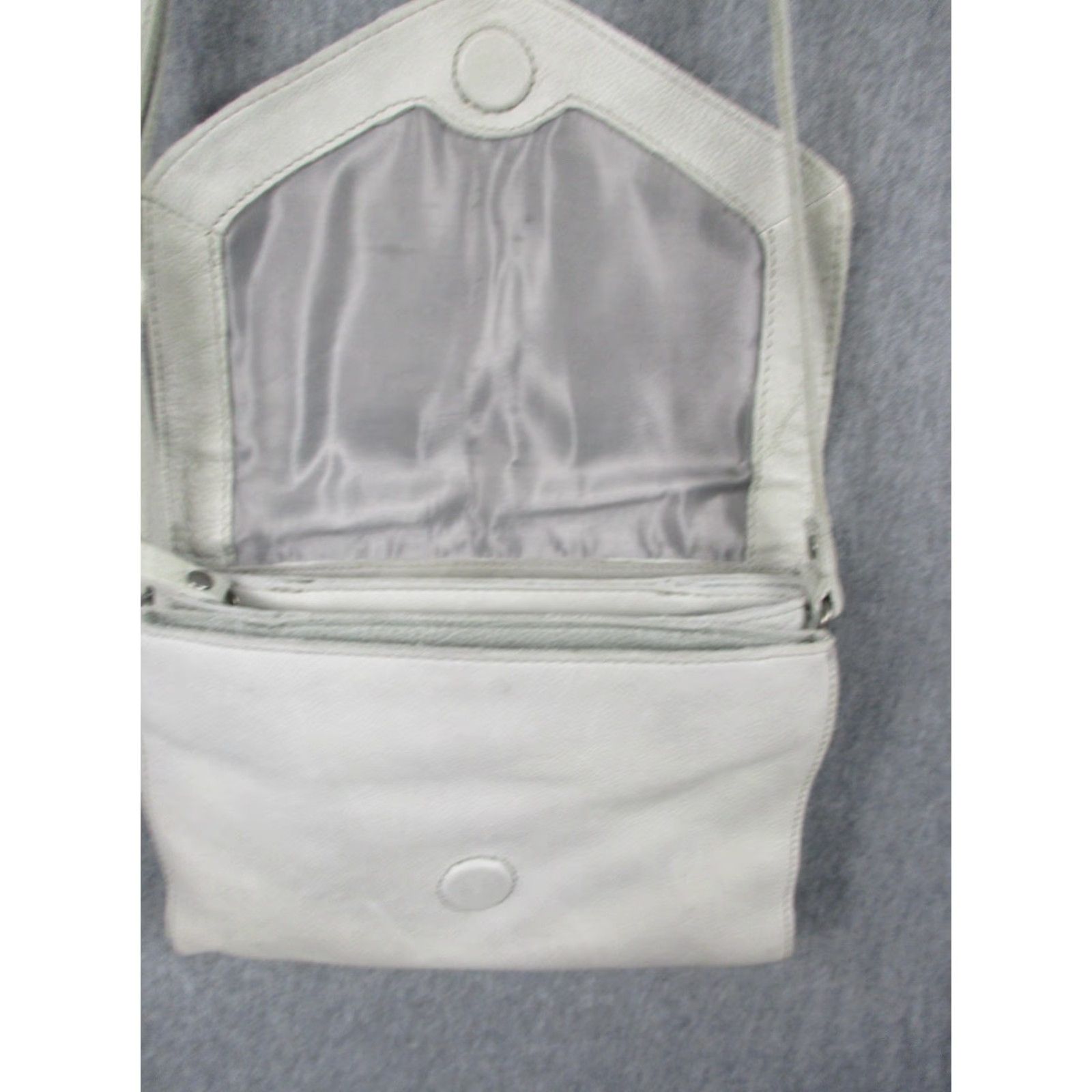 Vintage VILenca Holland Crossbody Bag Womens Genuine Leather Chevron Purse Crossbody Small Gray Bag Womens Chevron Front Flap Zip Size ONE SIZE - 4 Thumbnail