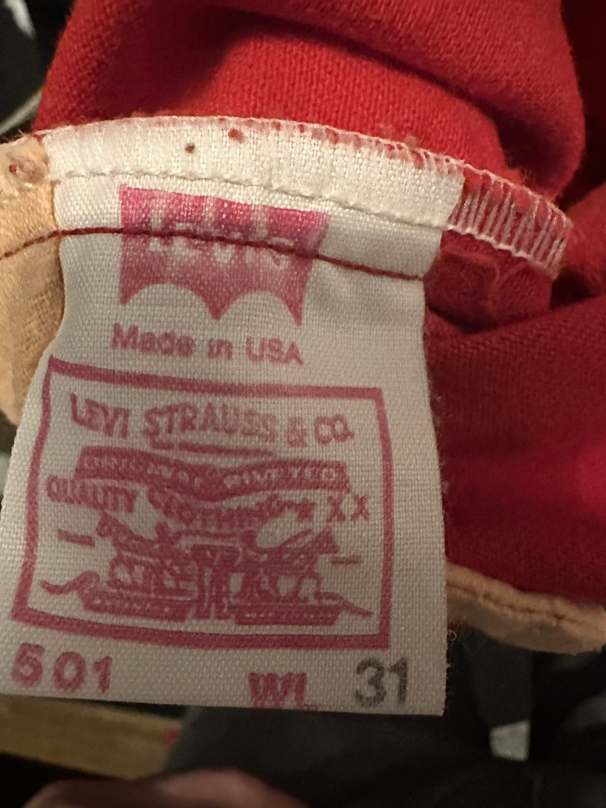 Levi's Levi’s 501 Red Denim Made in USA Late 80s / Early 90sW31 L36 Size US 31 - 7 Thumbnail