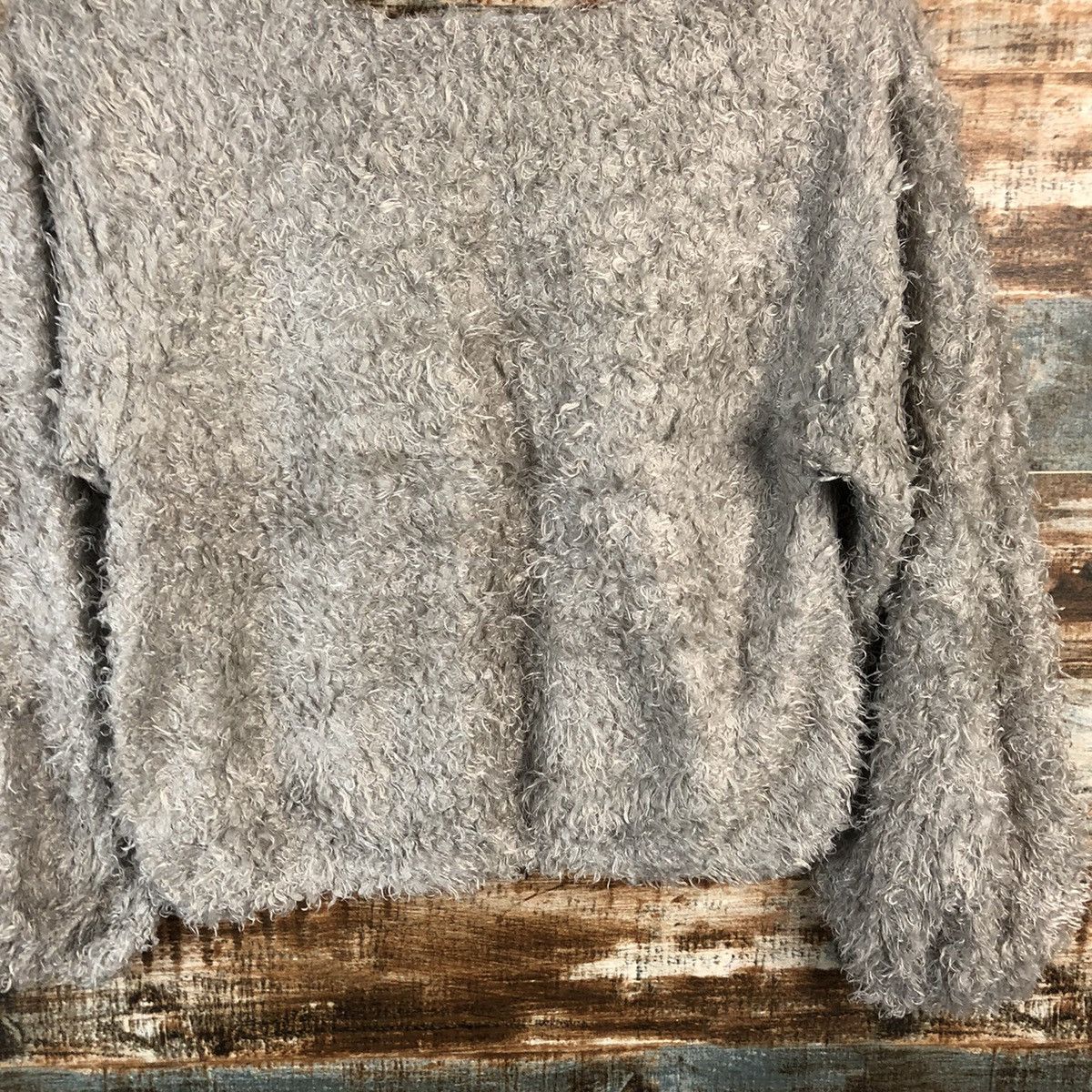 Japanese Brand DL Rope Picnic Grey Mohair Knitwear #C425 Size XS / US 0-2 / IT 36-38 - 6 Thumbnail