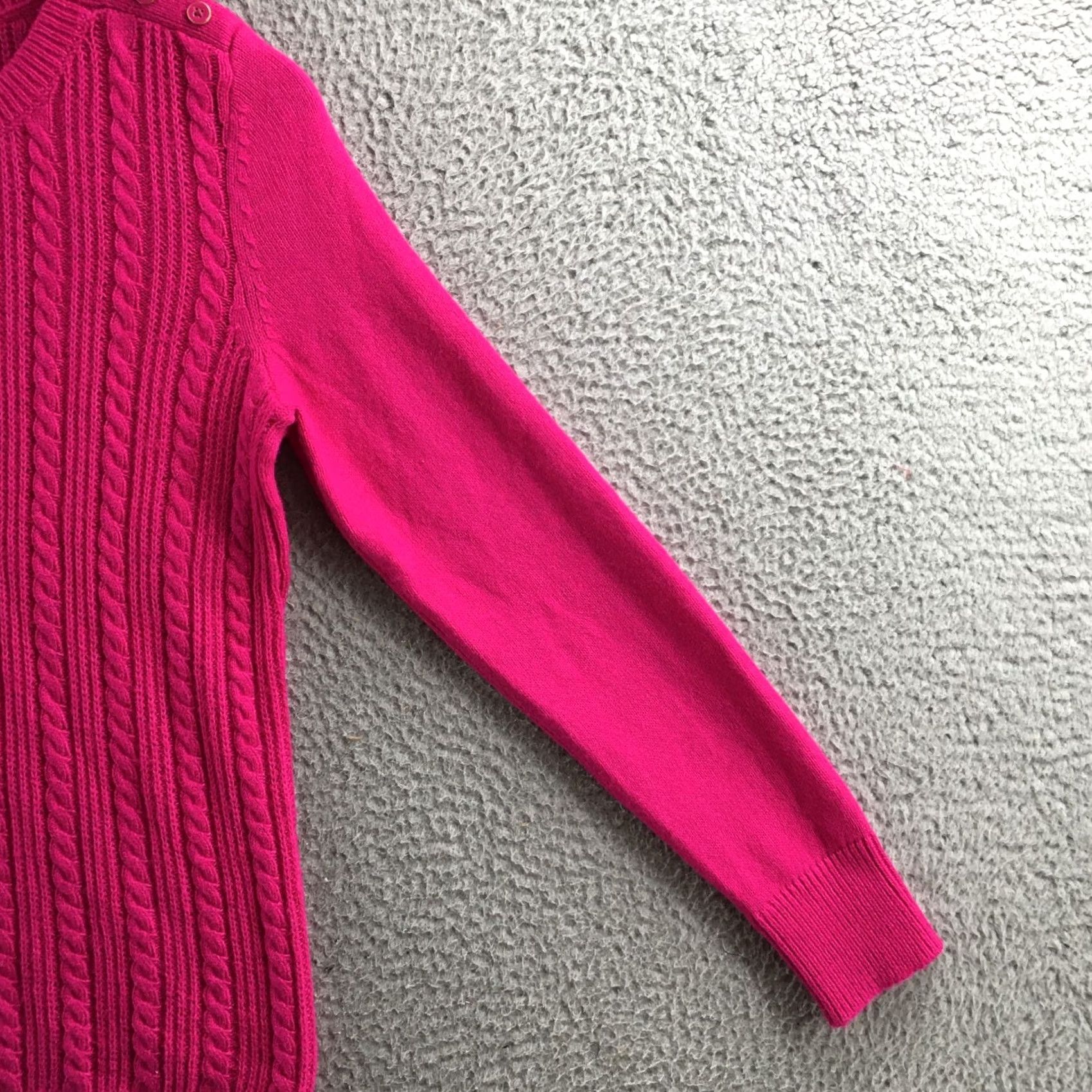 Talbots Talbots Sweater Womens XS Pink Cotton Blend Cable Knit Pullover Long Sleeve Size XS / US 0-2 / IT 36-38 - 5 Thumbnail
