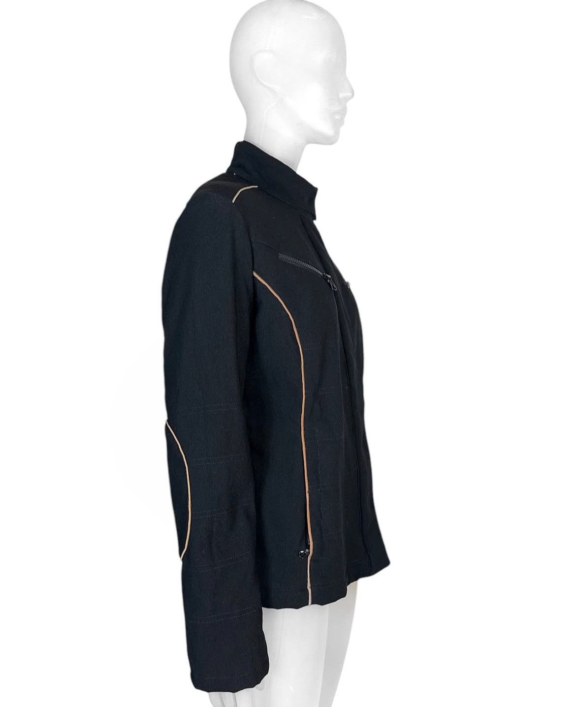 Dolce & Gabbana D&G Zipper Jacket Elbow Patches with beige stitching details Size US XS / EU 42 / 0 - 3 Thumbnail
