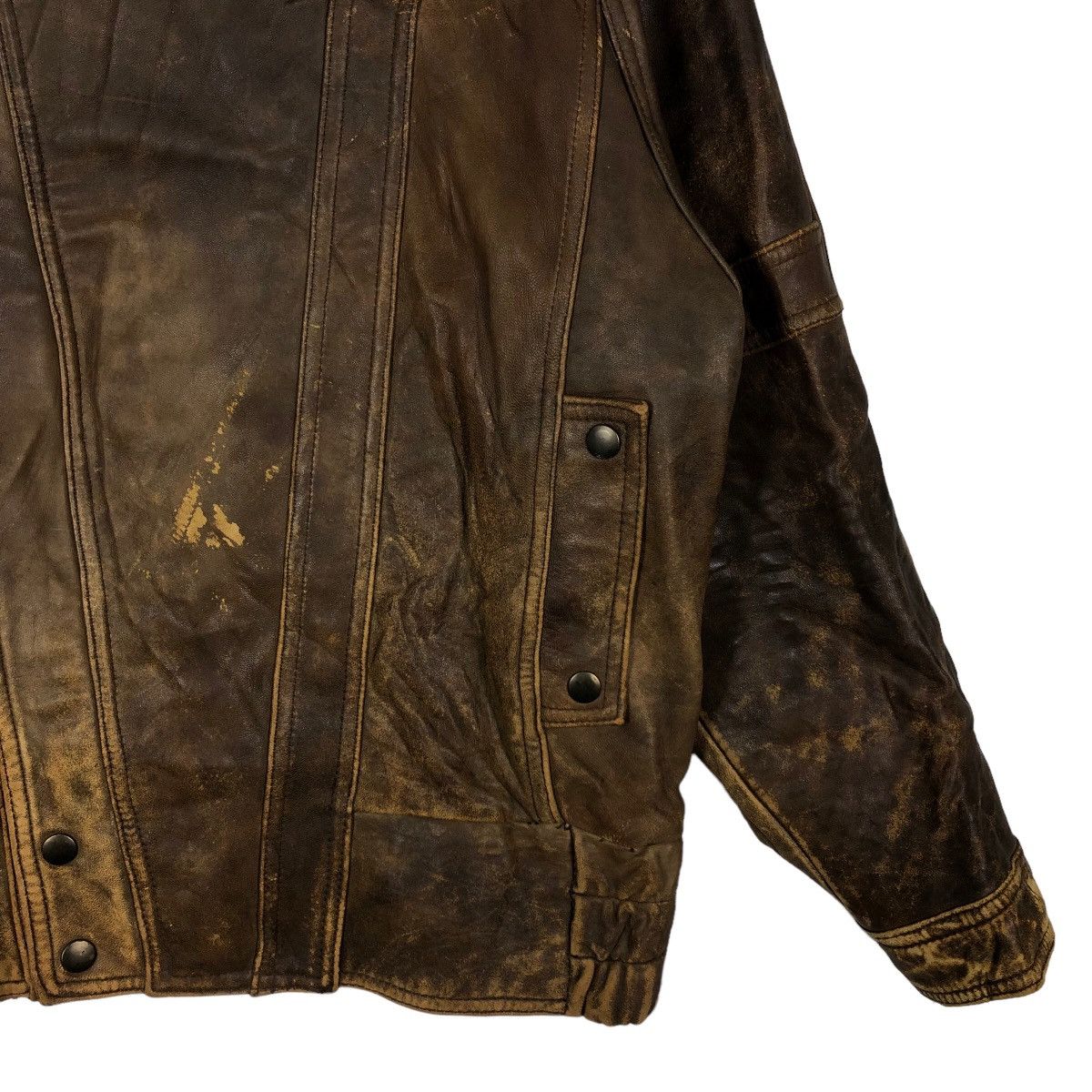 Genuine Leather 🔥Vintage Leather Jacket Wakamatsu Fur Bomber Design Japan Size US M / EU 48-50 / 2 - 4 Thumbnail