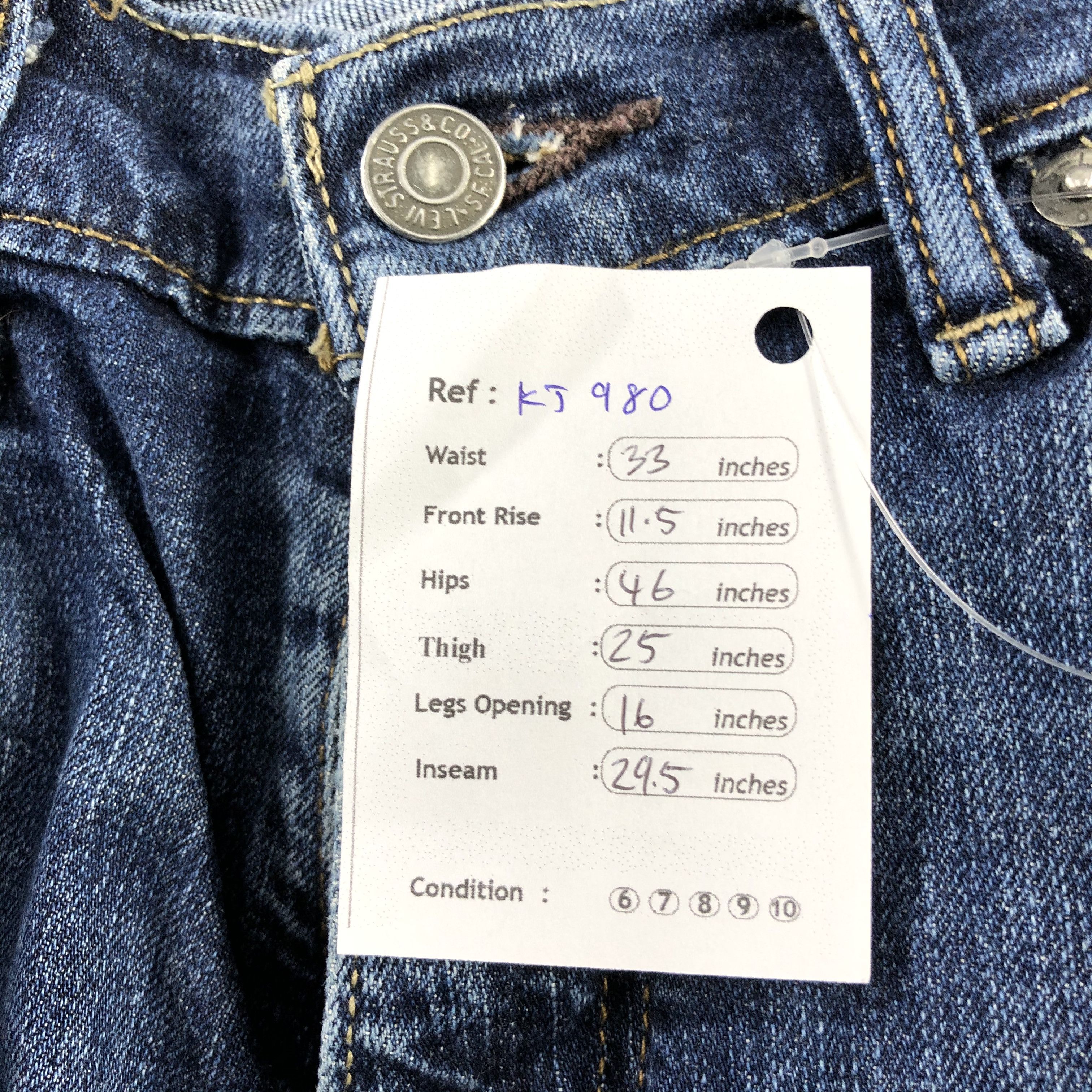 Levi's Vintage Levis 505 Jeans Distress Faded Blue Denim KJ980 Size US 34 / EU 50 - 17 Thumbnail