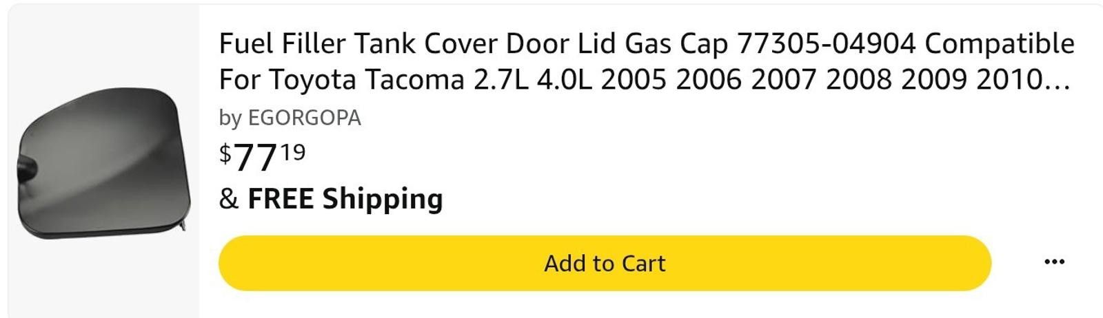 The Unbranded Brand New Fuel Filler Tank Cover Gas Cap for Toyota Tacoma Size ONE SIZE - 2 Thumbnail