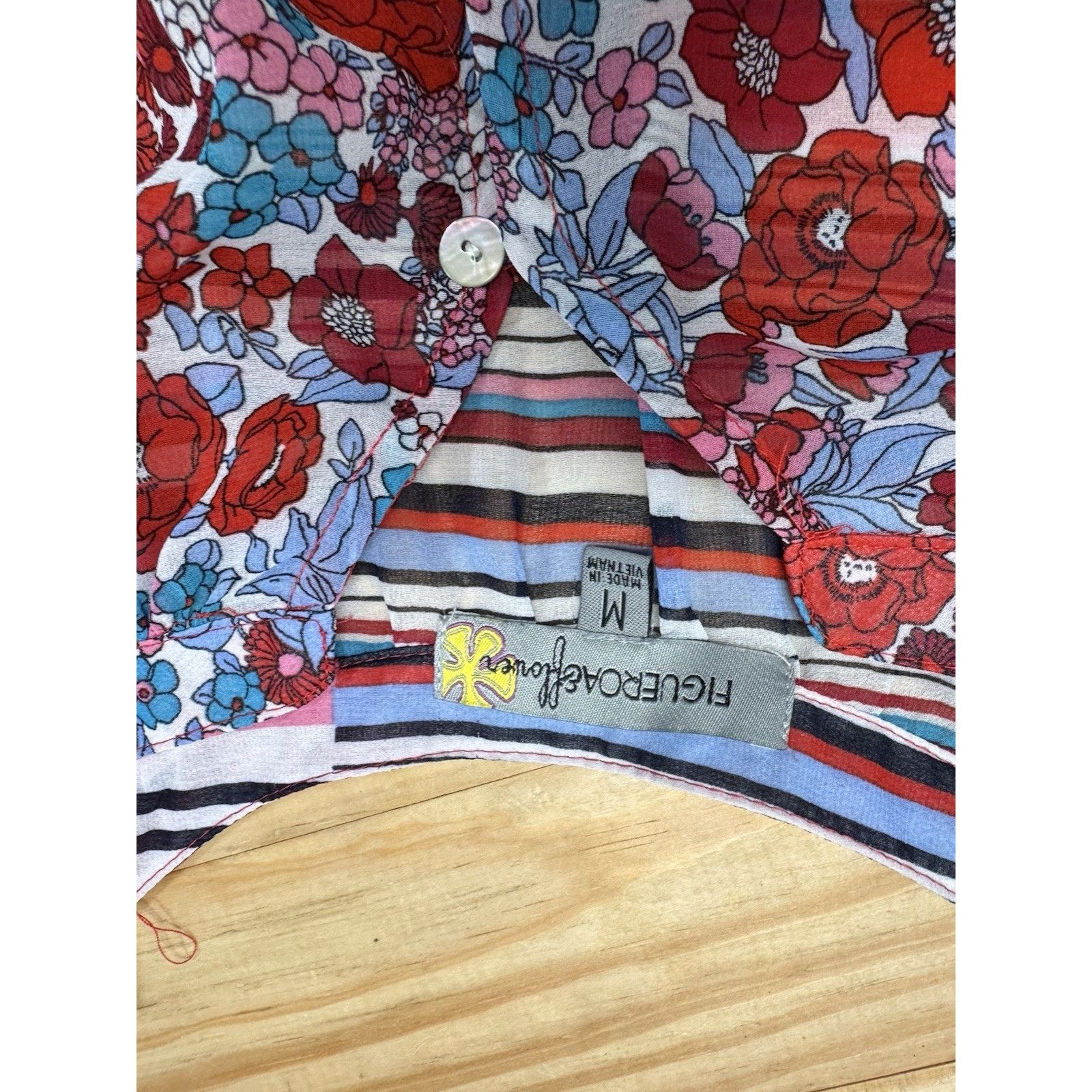 Anthropologie Fig And Flower Anthropologie Women’s Size M Blouse Red Size M / US 6-8 / IT 42-44 - 6 Thumbnail