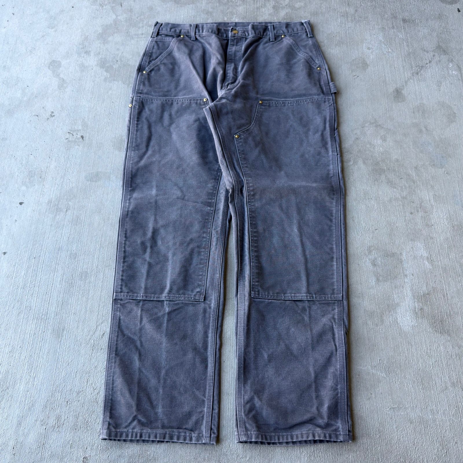 Carhartt × Vintage Vintage Y2K Carhartt gray double knee work carpenter pants Size US 37 - 1 Thumbnail