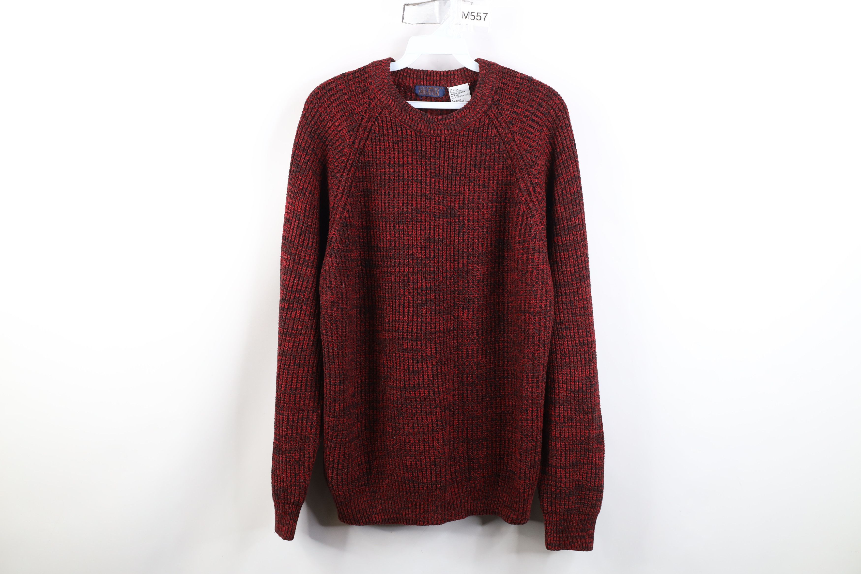 Vintage Vintage 90s Streetwear Ribbed Knit Sweater Heather Red Size US M / EU 48-50 / 2 - 1 Thumbnail